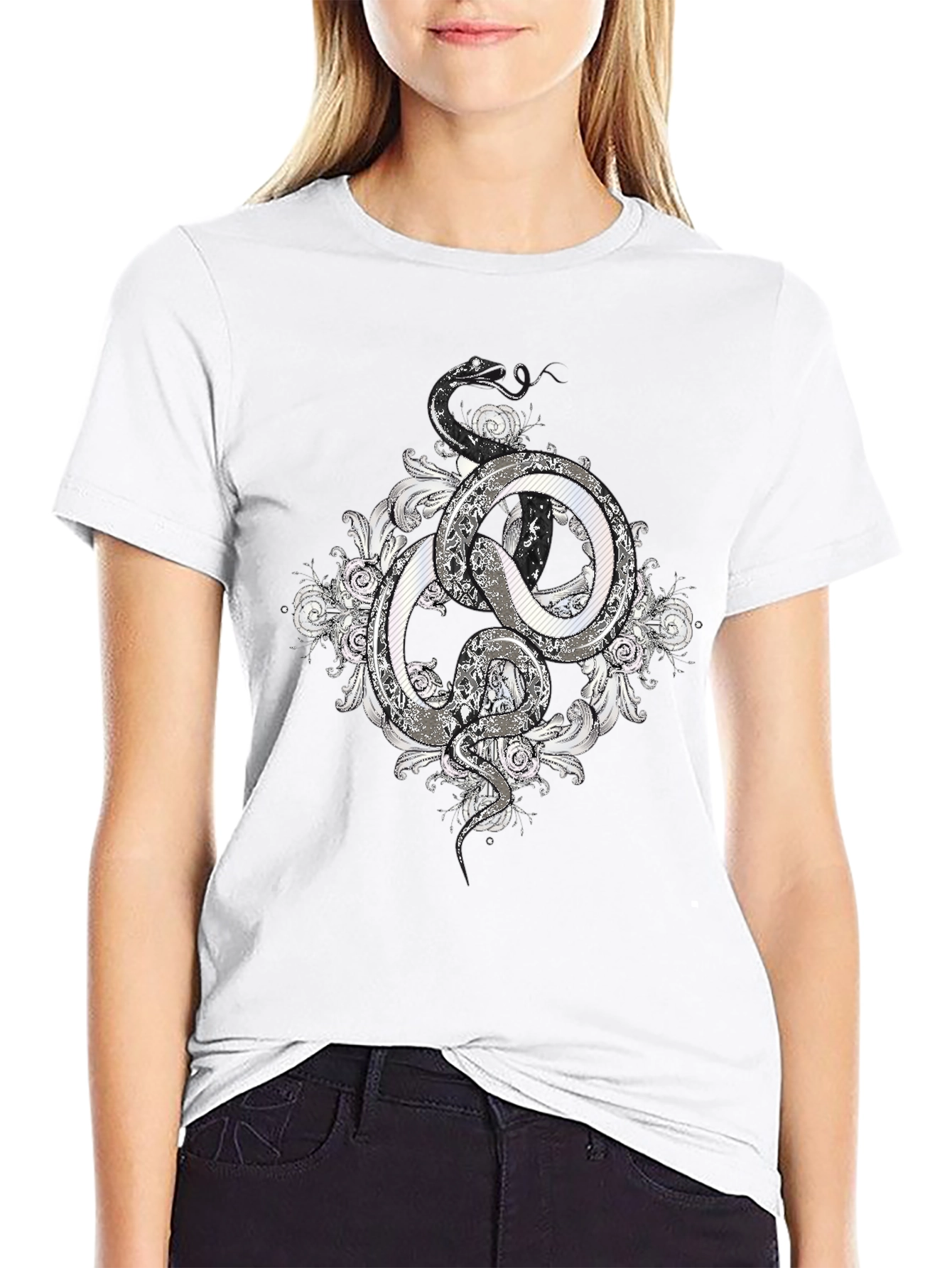 Serpentine Graphic Tee - Stylish Snake Design