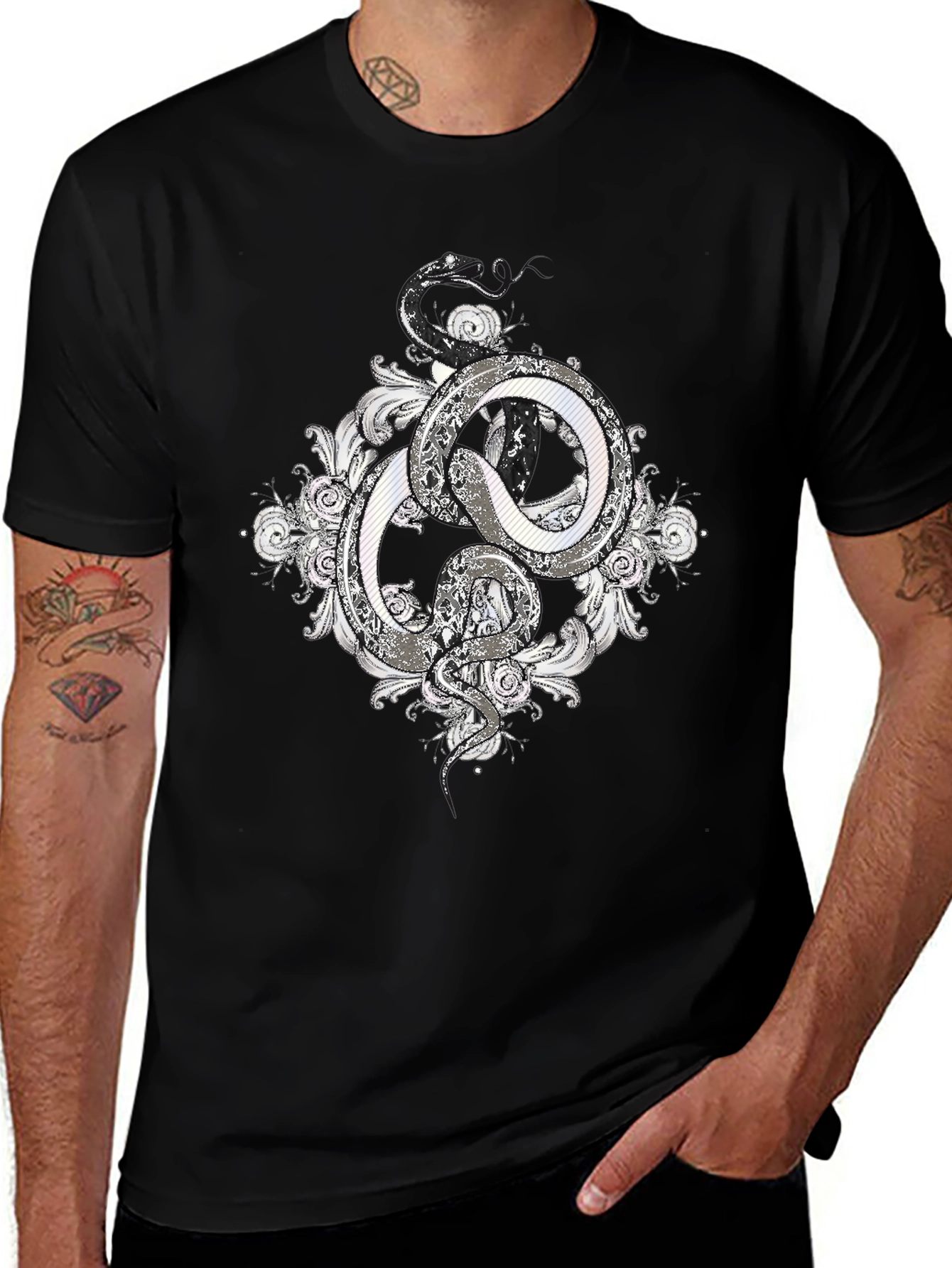 Serpentine Graphic Tee - Stylish Snake Design