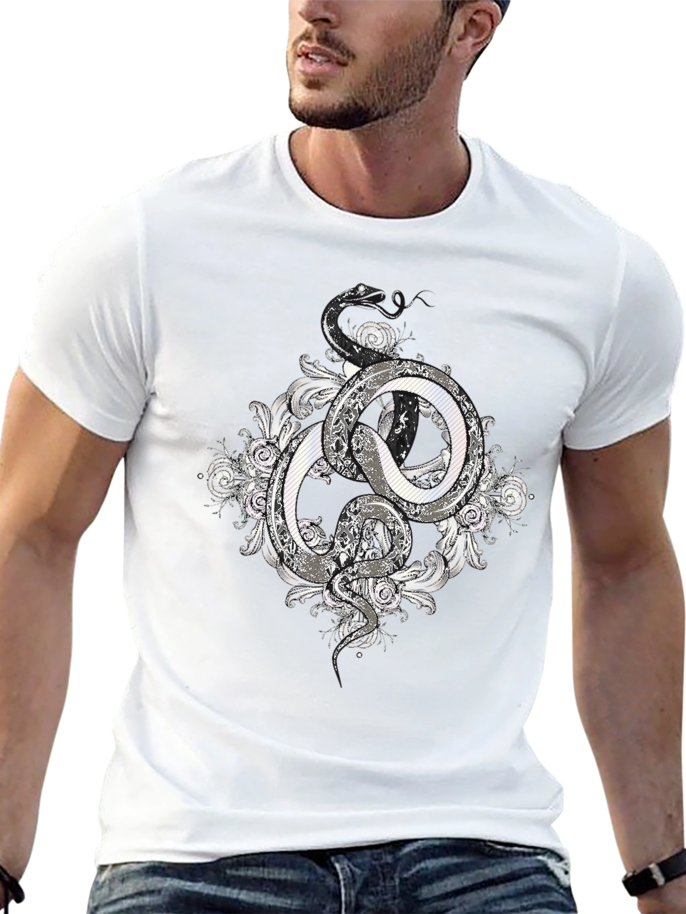 Serpentine Graphic Tee - Stylish Snake Design
