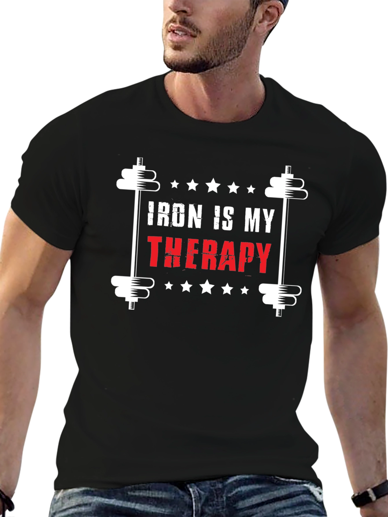 Iron is My Therapy Black T-Shirt