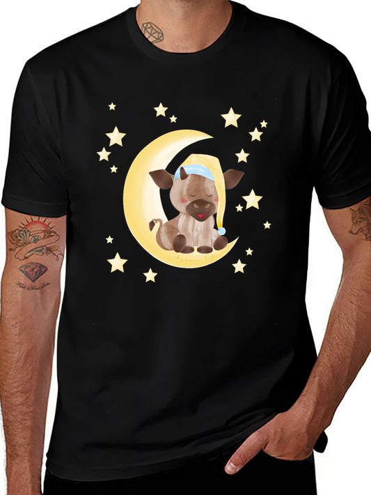 Dreamy Cow on Moon Graphic Tee