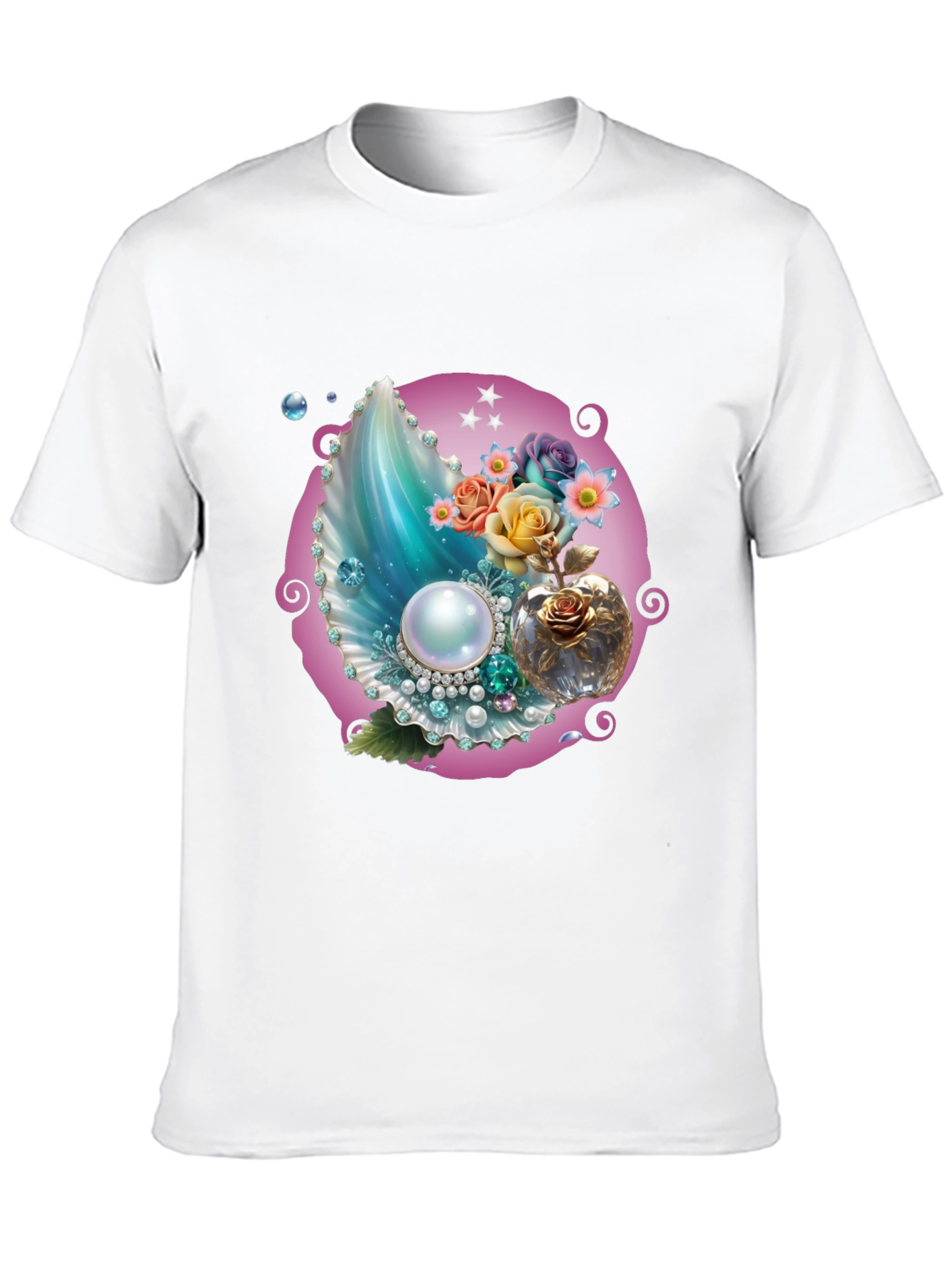 Fantasy Pearl Shell Graphic Tee - Black