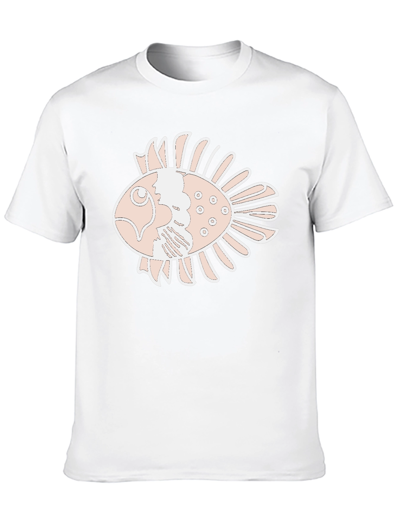 Graphic Tee: Artistic Fish Print - Comfortable Fit