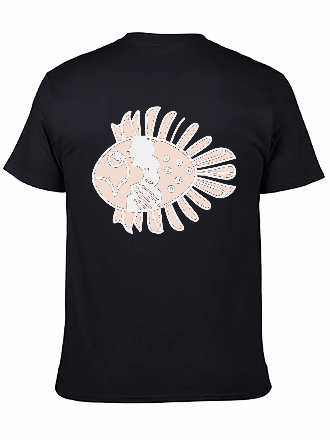Graphic Tee: Artistic Fish Print - Comfortable Fit