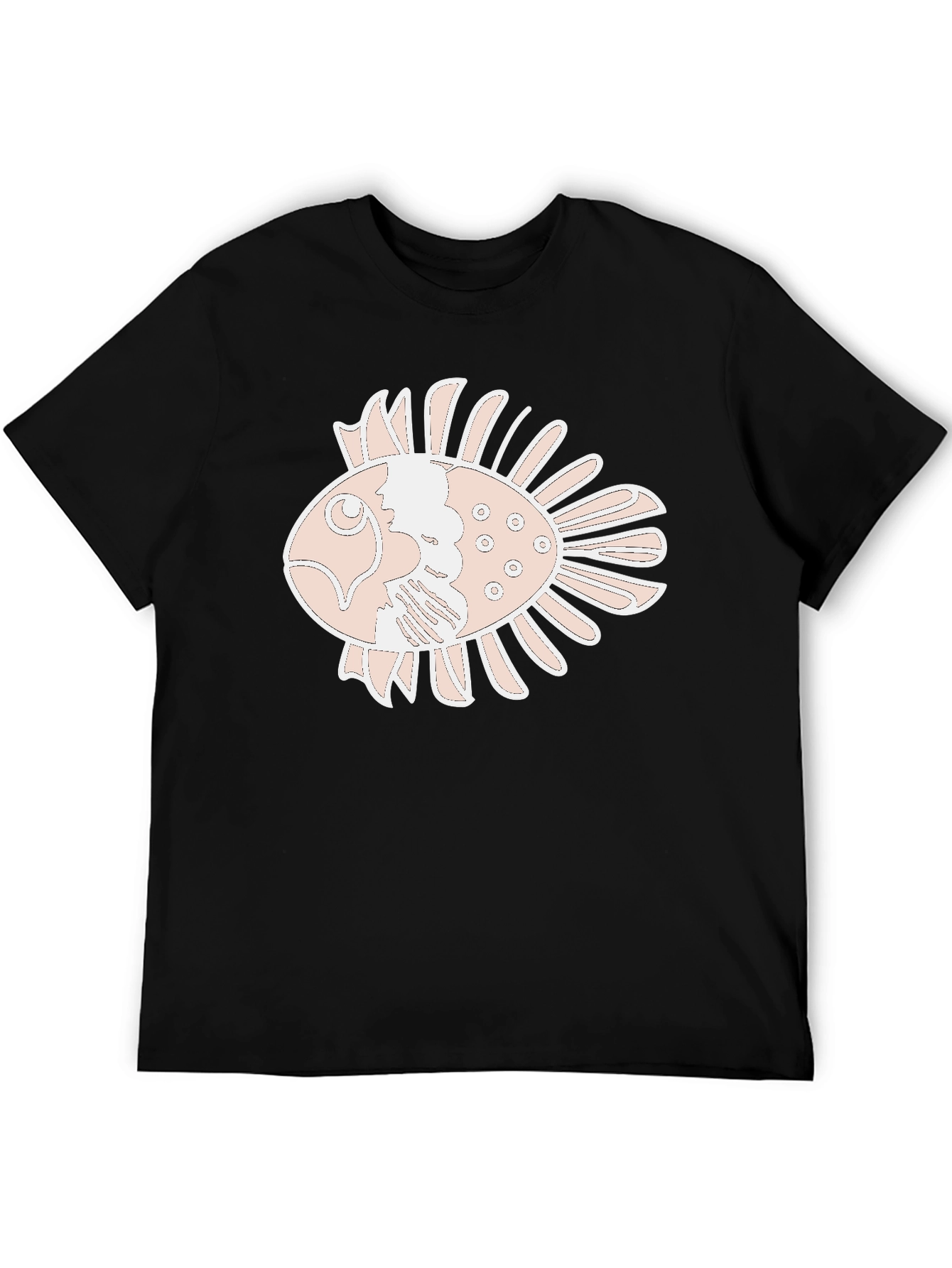 Graphic Tee: Artistic Fish Print - Comfortable Fit