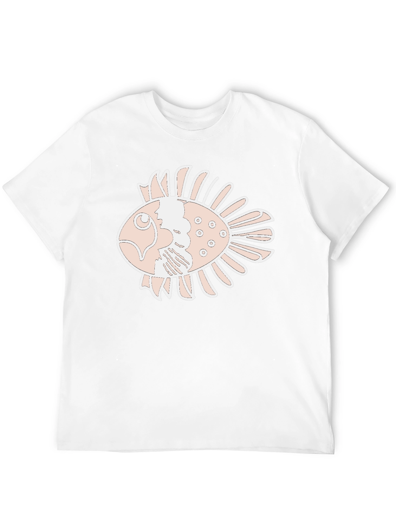 Graphic Tee: Artistic Fish Print - Comfortable Fit