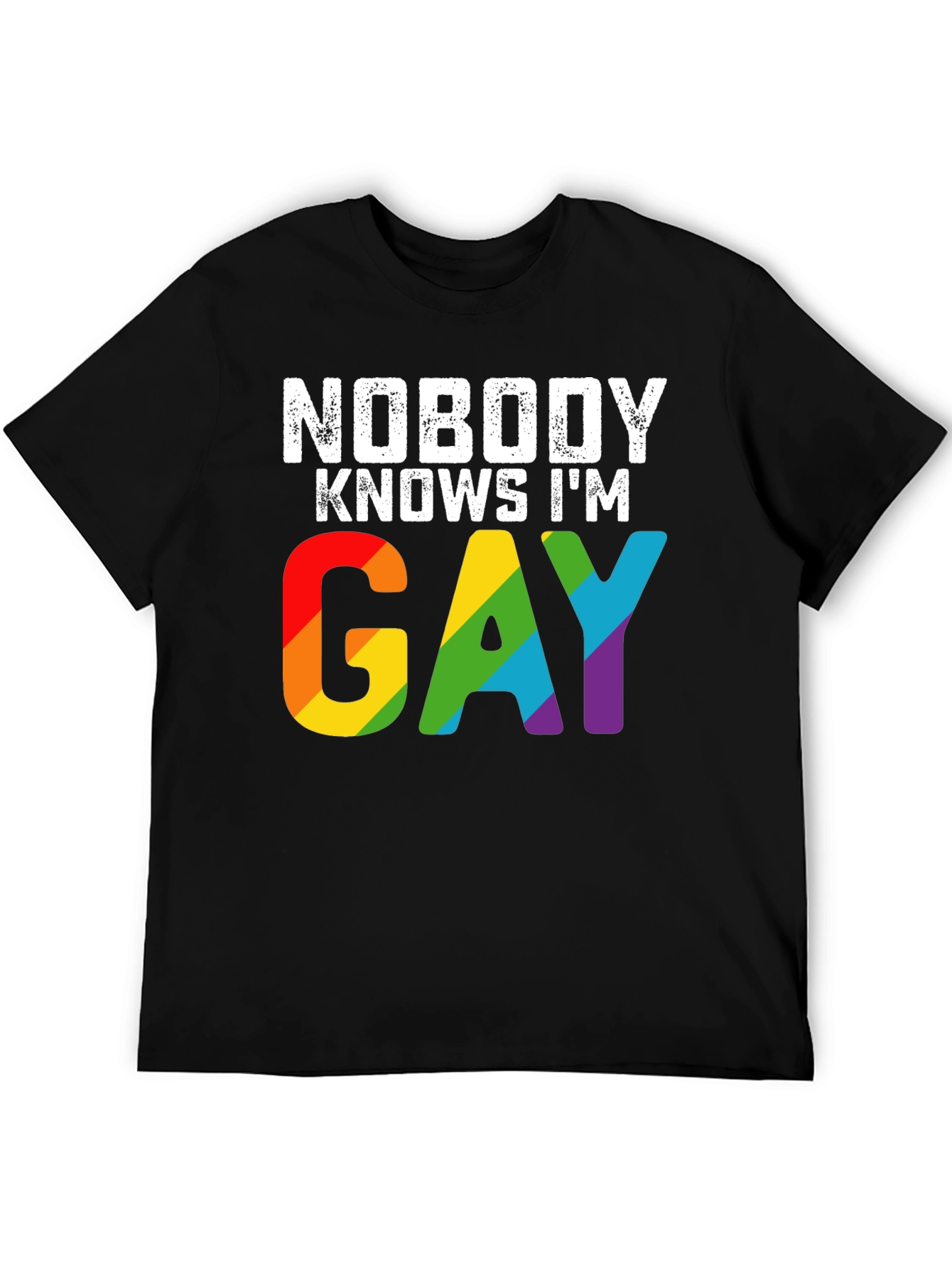 Nobody Knows Im Gay Rainbow T-Shirt