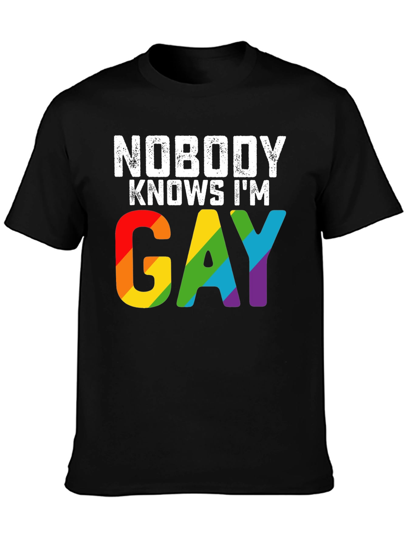 Nobody Knows Im Gay Rainbow T-Shirt