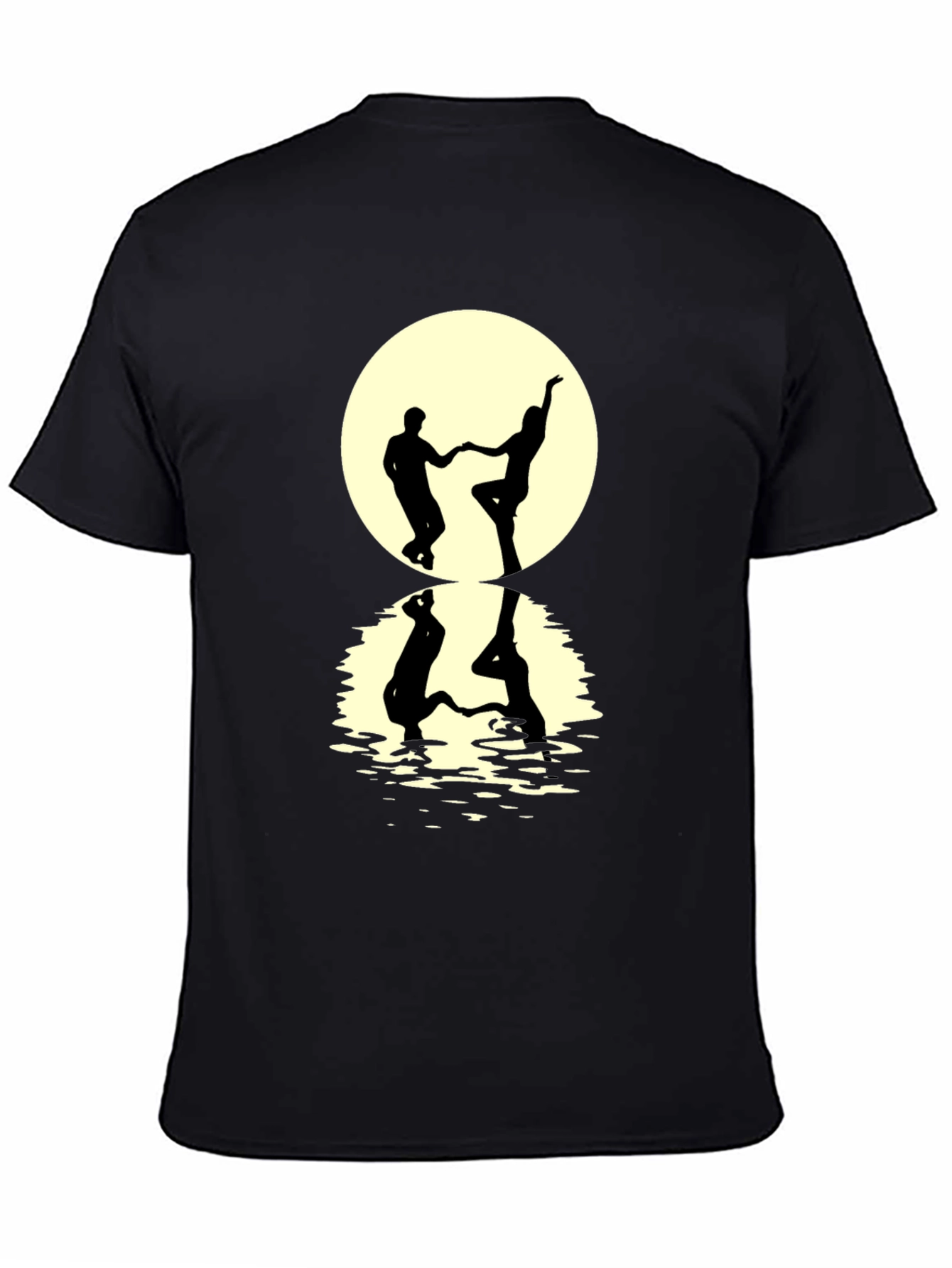 Dancing Couple Silhouette Tee - Moonlit Reflection