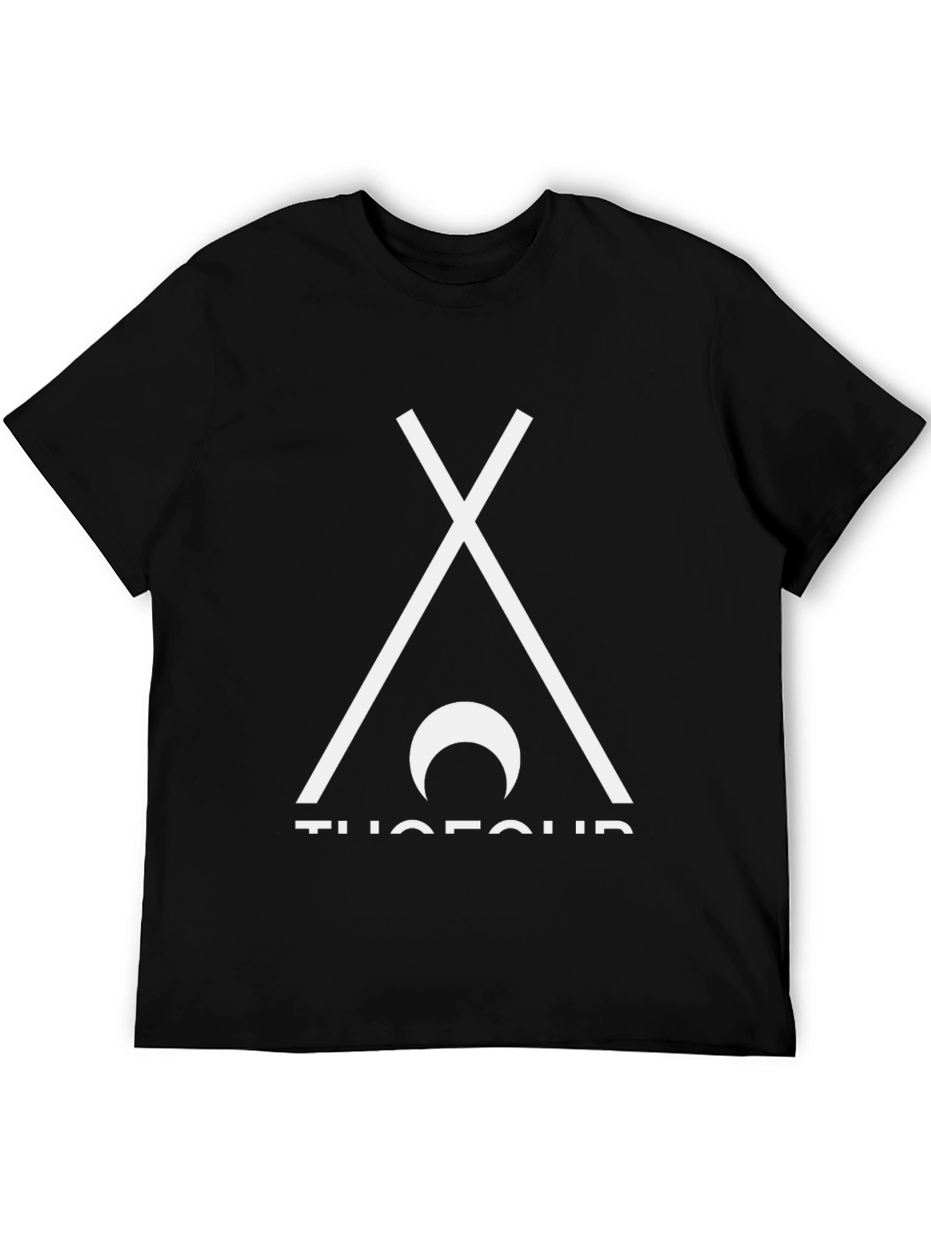 Minimalist Tee with Tent & Moon Design