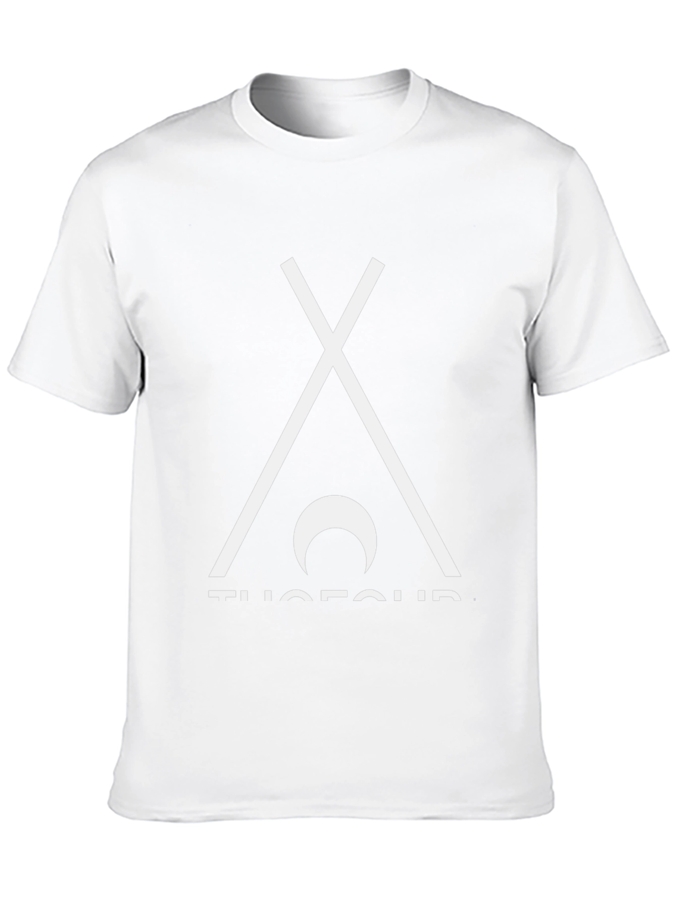 Minimalist Tee with Tent & Moon Design