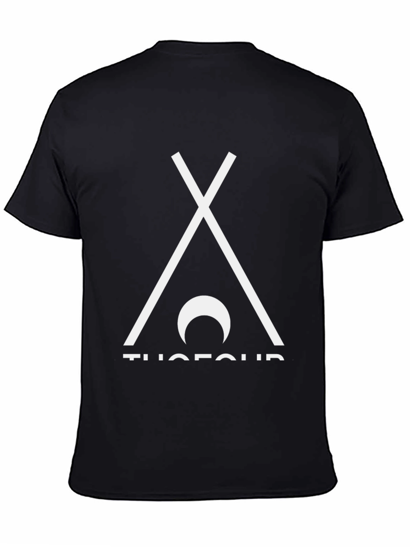 Minimalist Tee with Tent & Moon Design