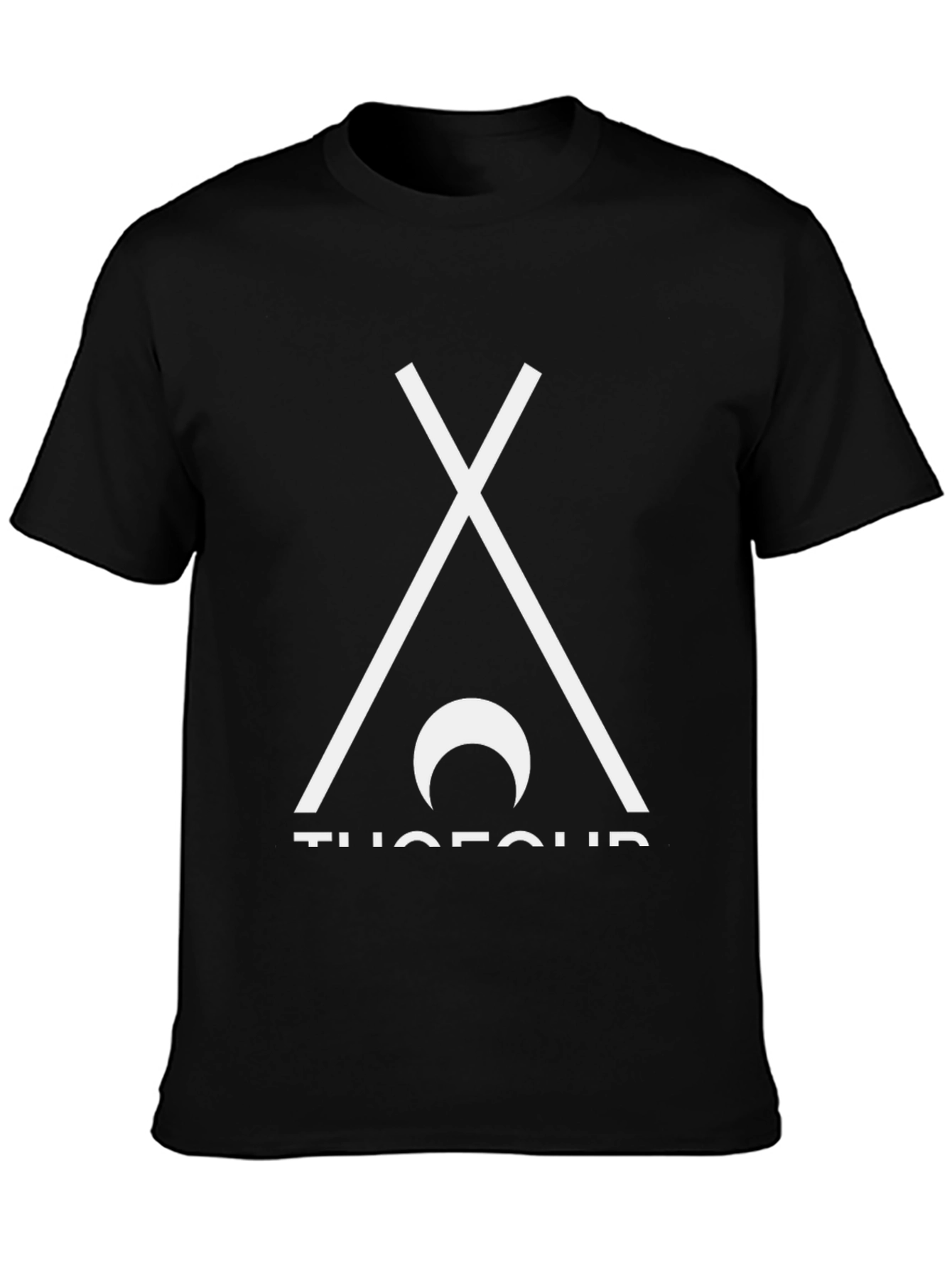 Minimalist Tee with Tent & Moon Design