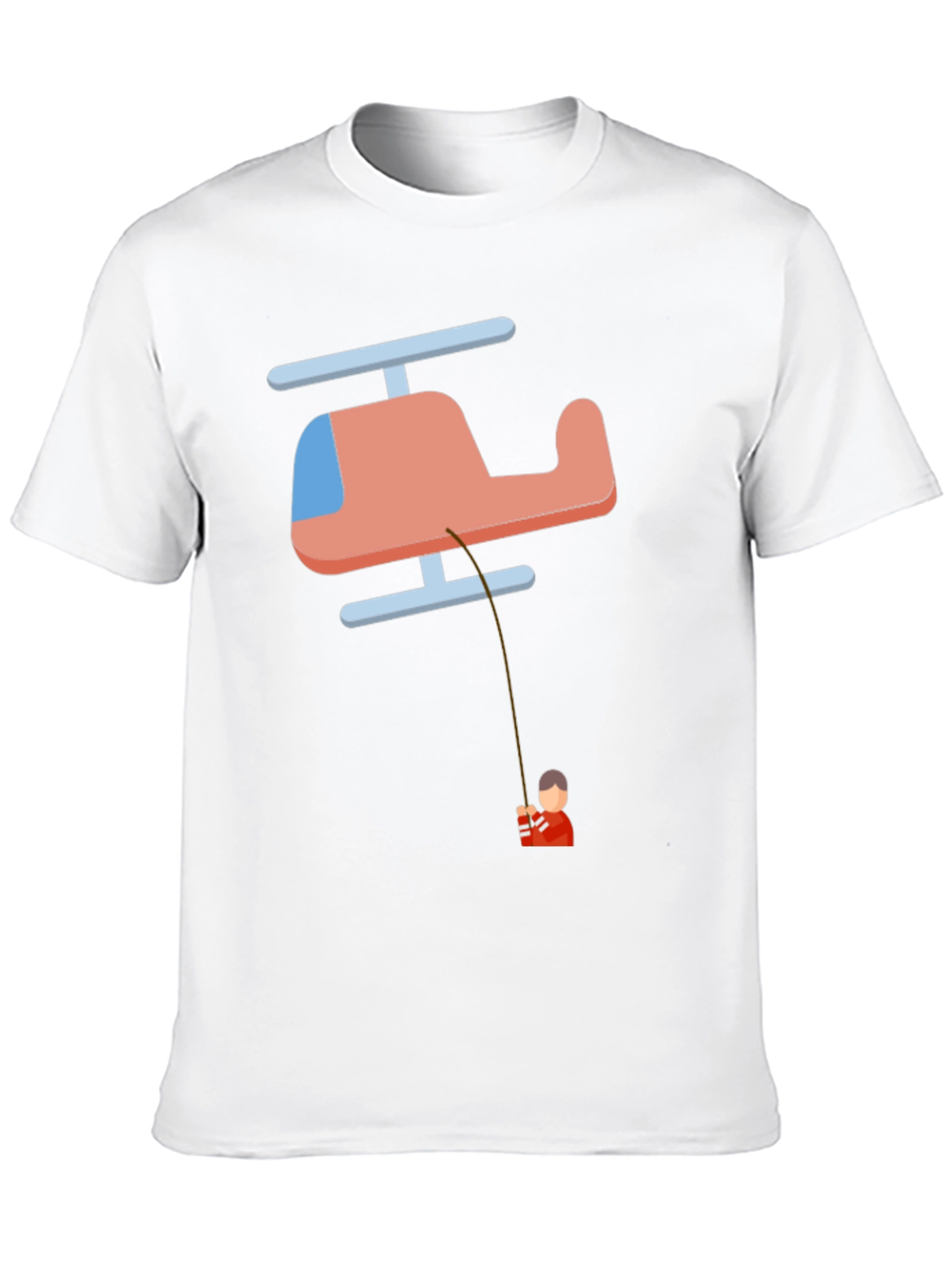 Helicopter Fishing T-Shirt - Quirky Graphic Tee