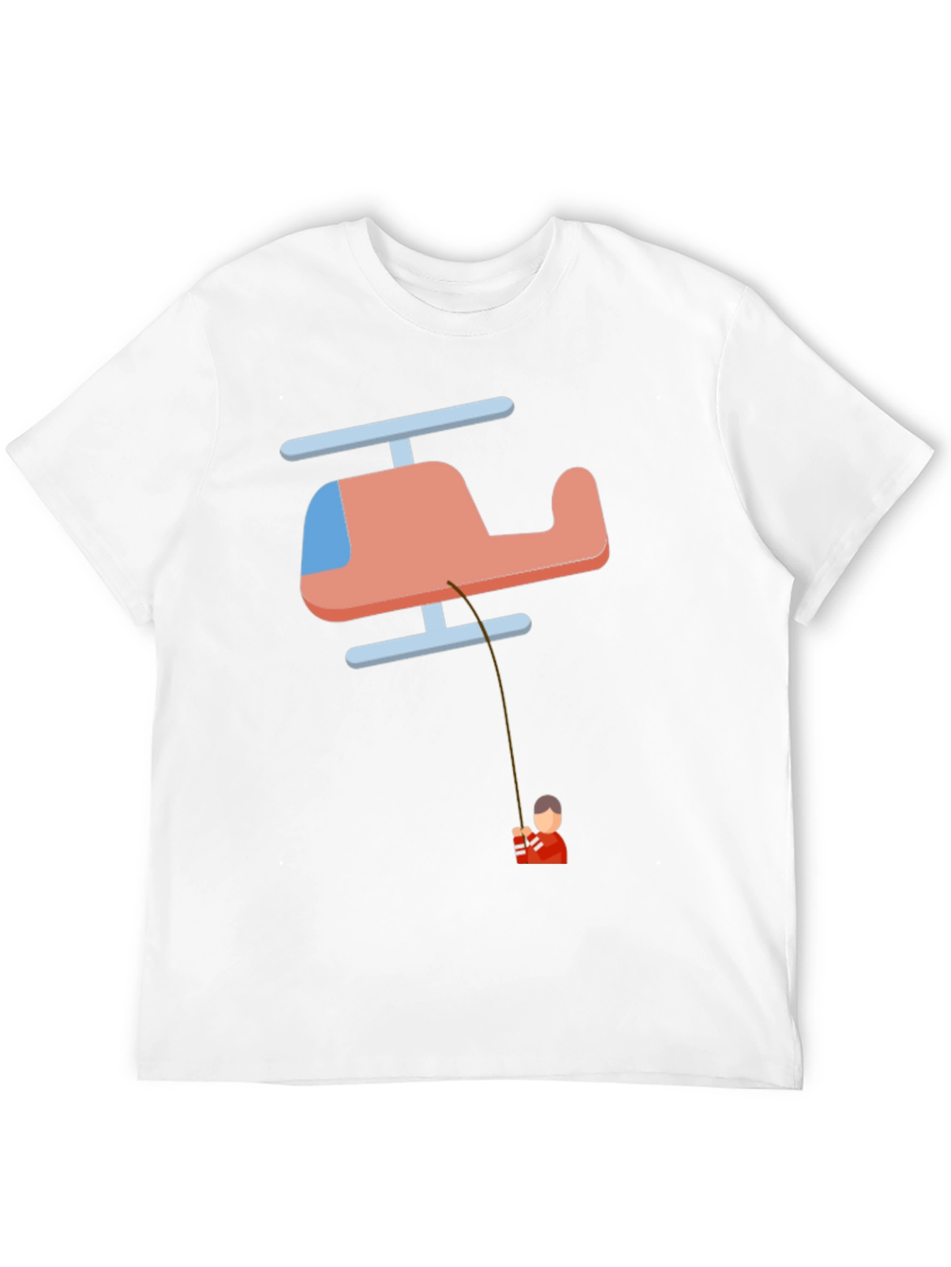 Helicopter Fishing T-Shirt - Quirky Graphic Tee