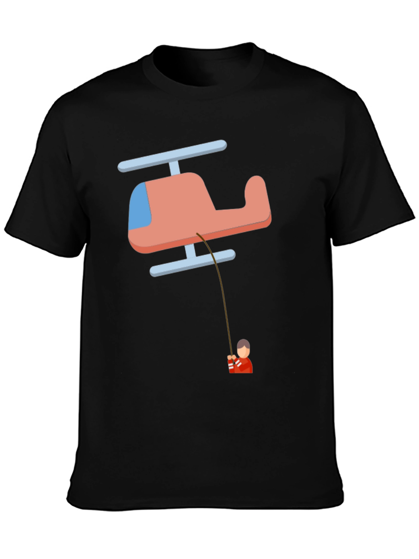 Helicopter Fishing T-Shirt - Quirky Graphic Tee