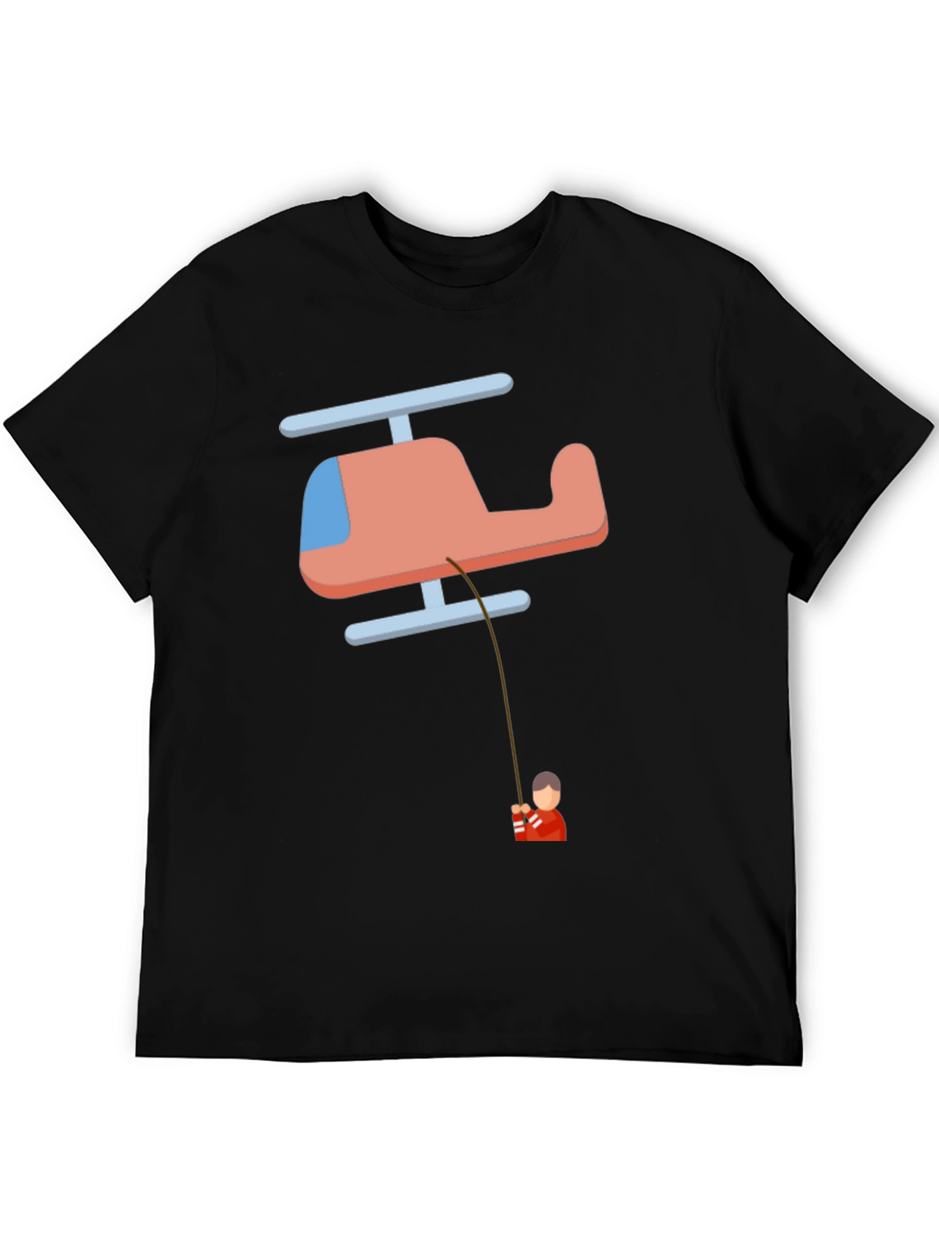 Helicopter Fishing T-Shirt - Quirky Graphic Tee
