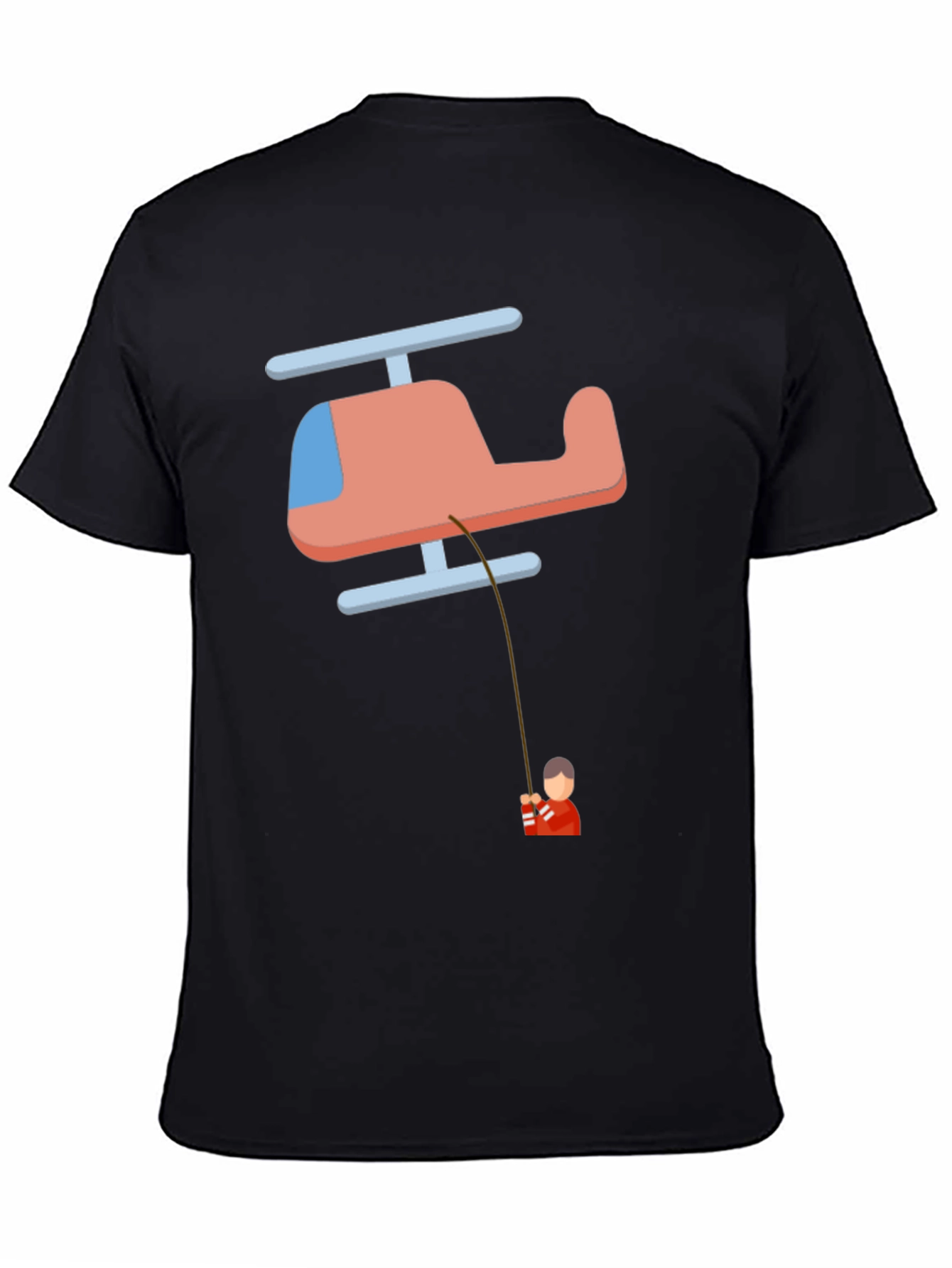 Helicopter Fishing T-Shirt - Quirky Graphic Tee