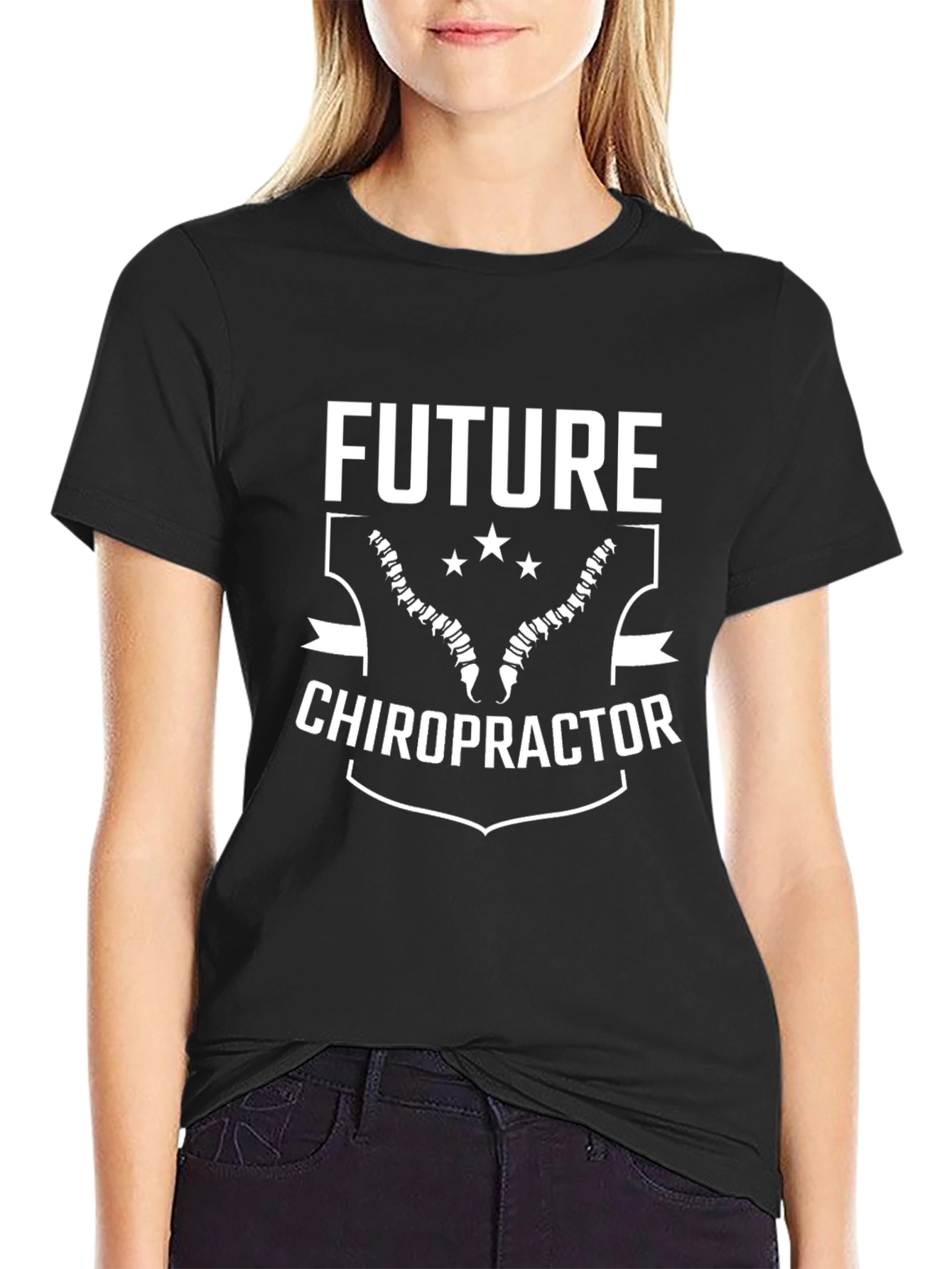Future Chiropractor T-Shirt - Black Cotton Tee