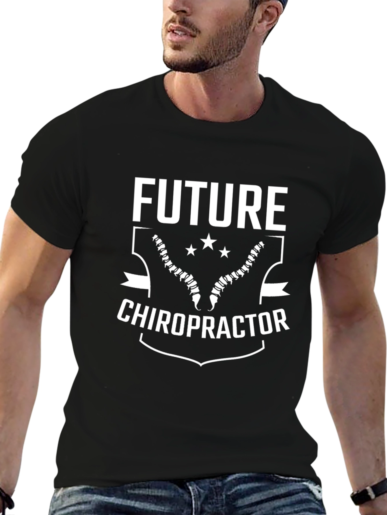 Future Chiropractor T-Shirt - Black Cotton Tee