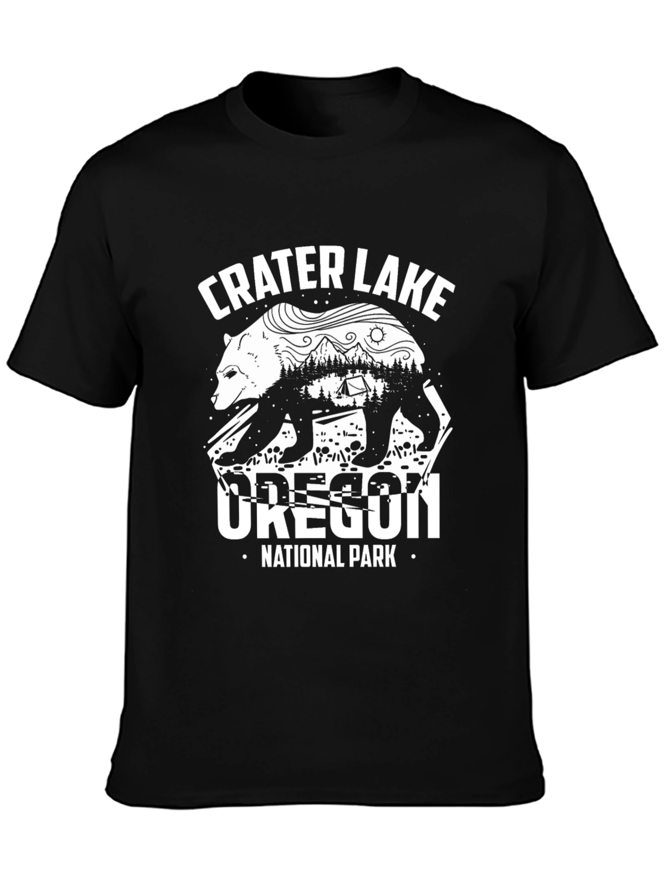 Crater Lake Oregon National Park Bear Graphic Tee