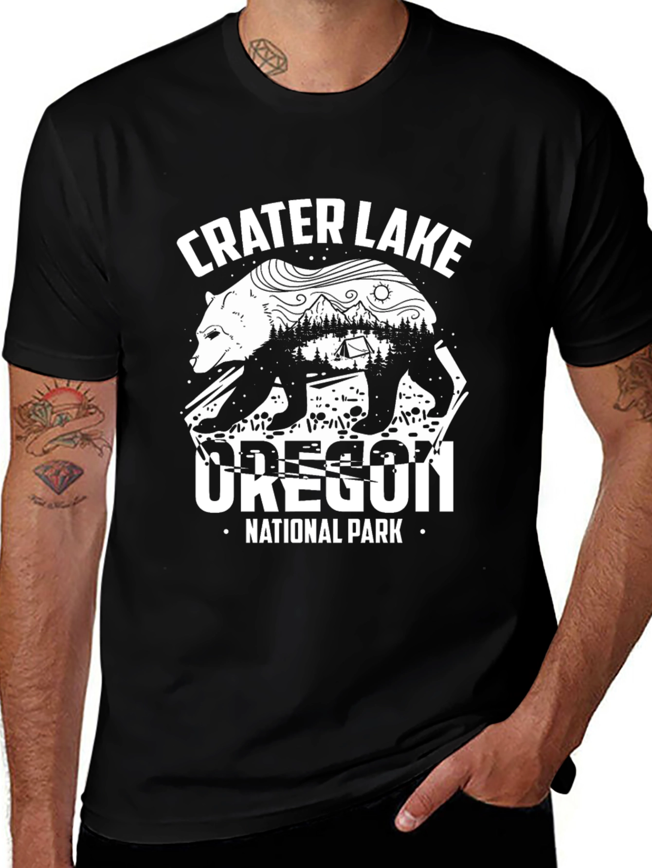 Crater Lake Oregon National Park Bear Graphic Tee
