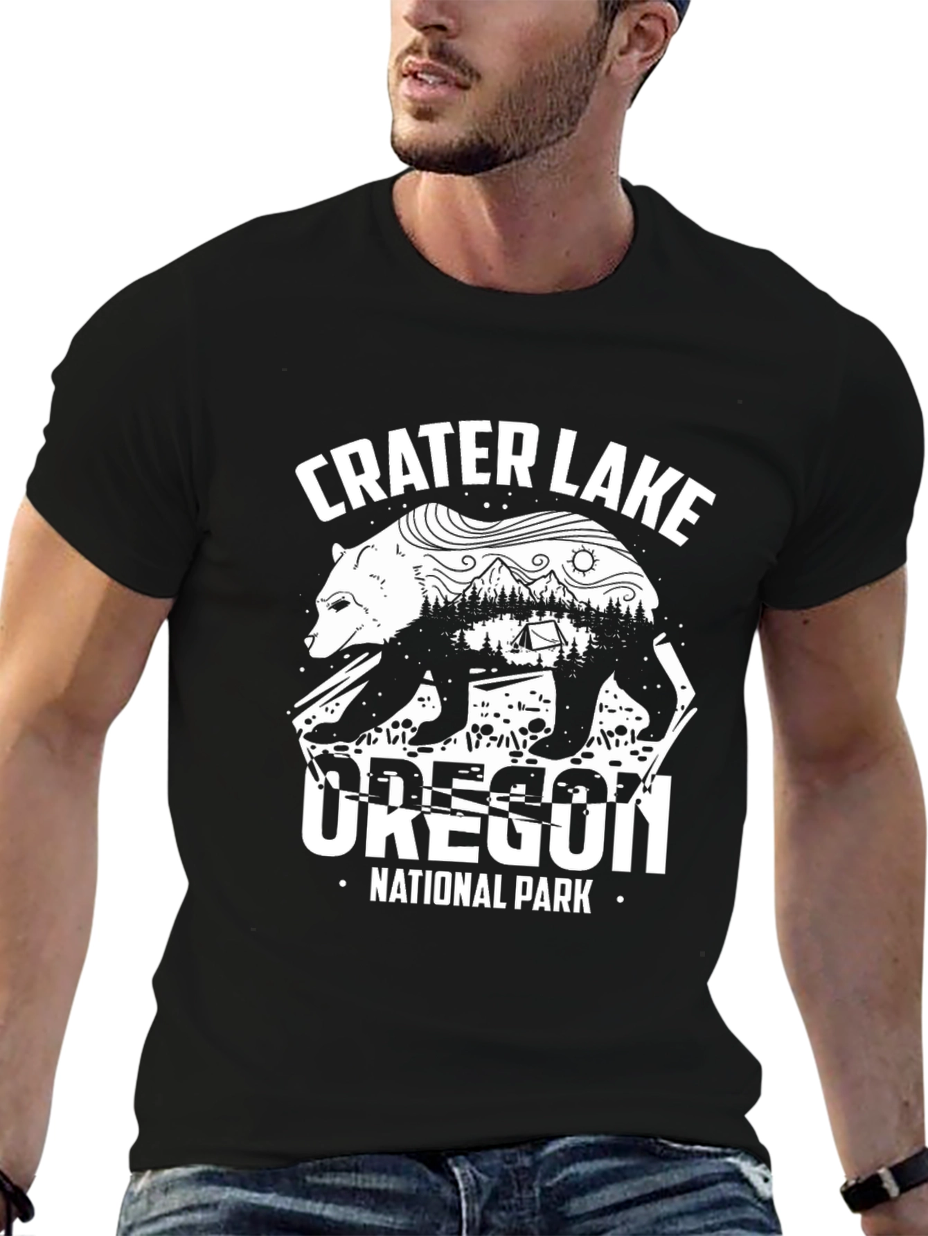Crater Lake Oregon National Park Bear Graphic Tee