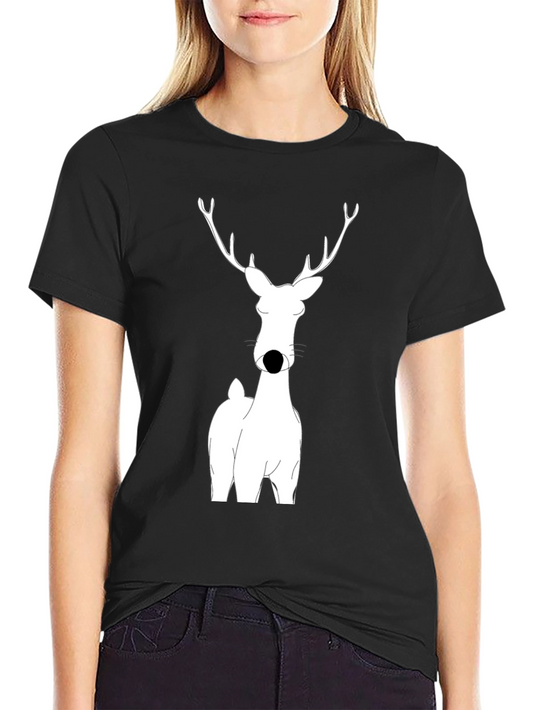 Deer Graphic Black T-Shirt for Men