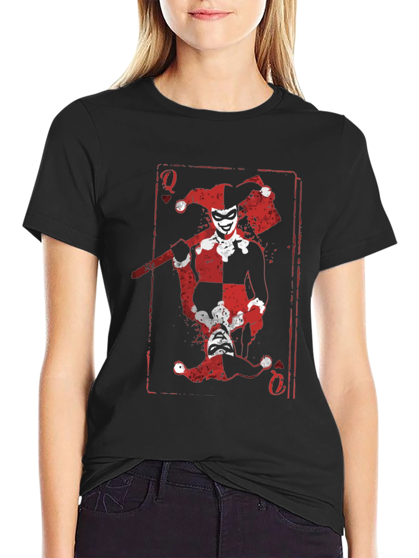 Harley Quinn Card T-Shirt - Queen of Chaos