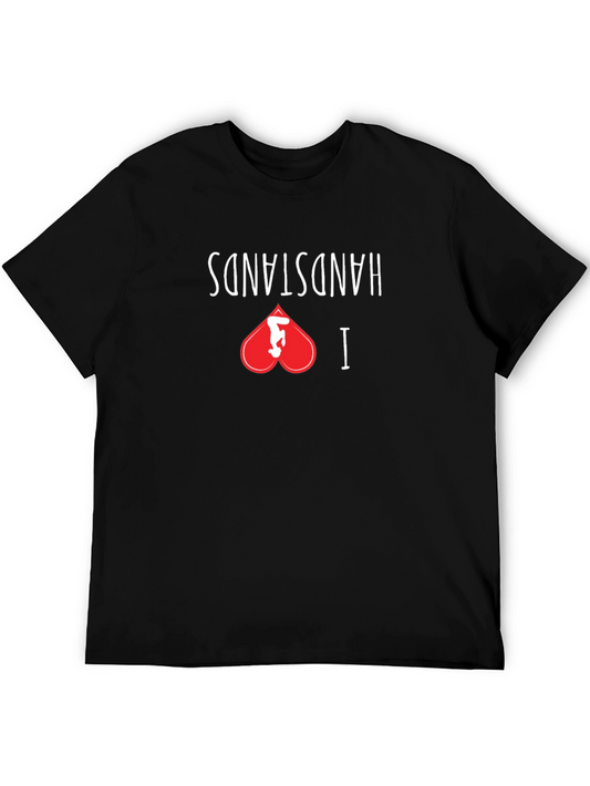 I Love Handstands Black Graphic Tee Shirt