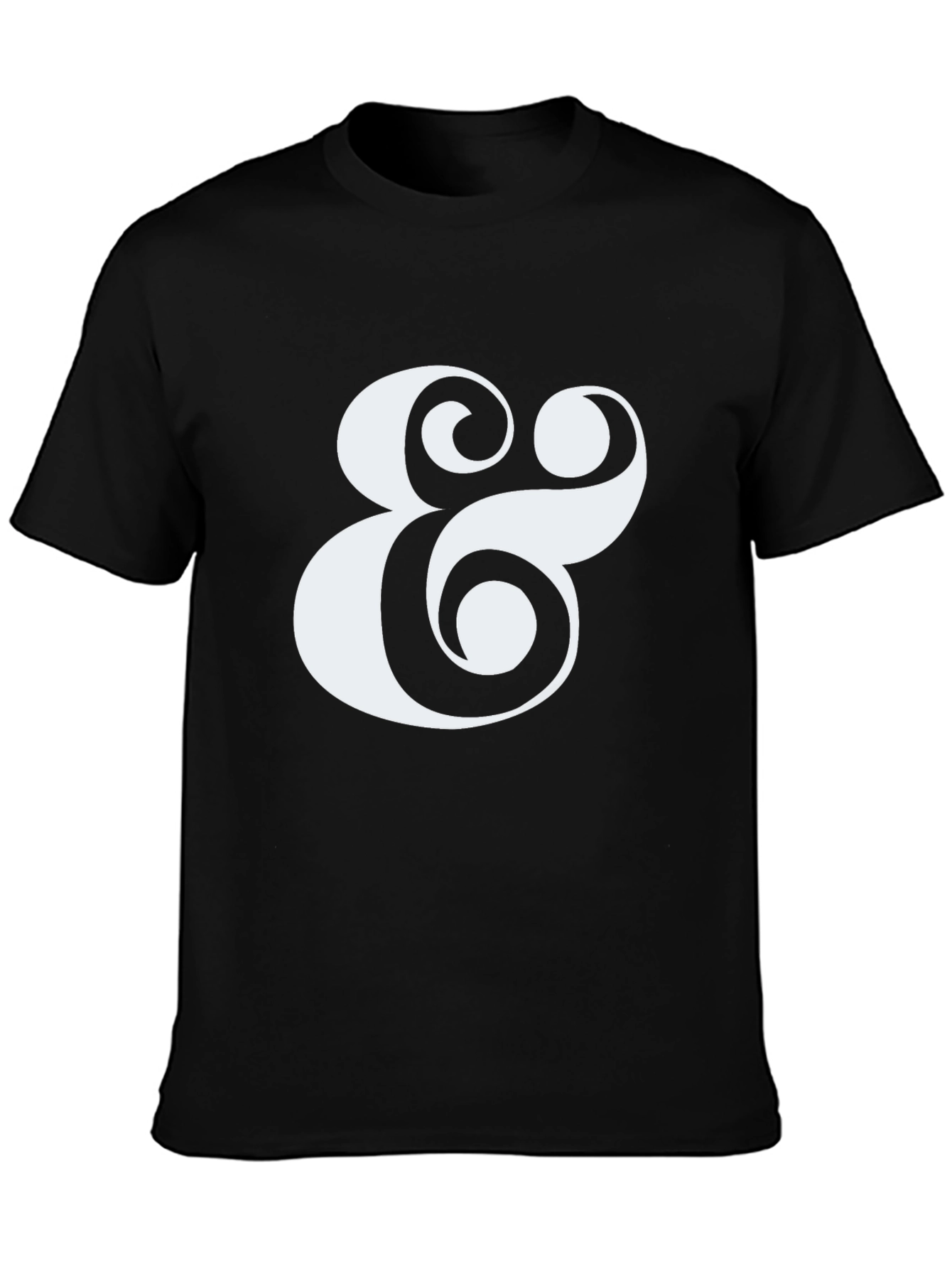 Stylish Ampersand Graphic Tee - Classic Black