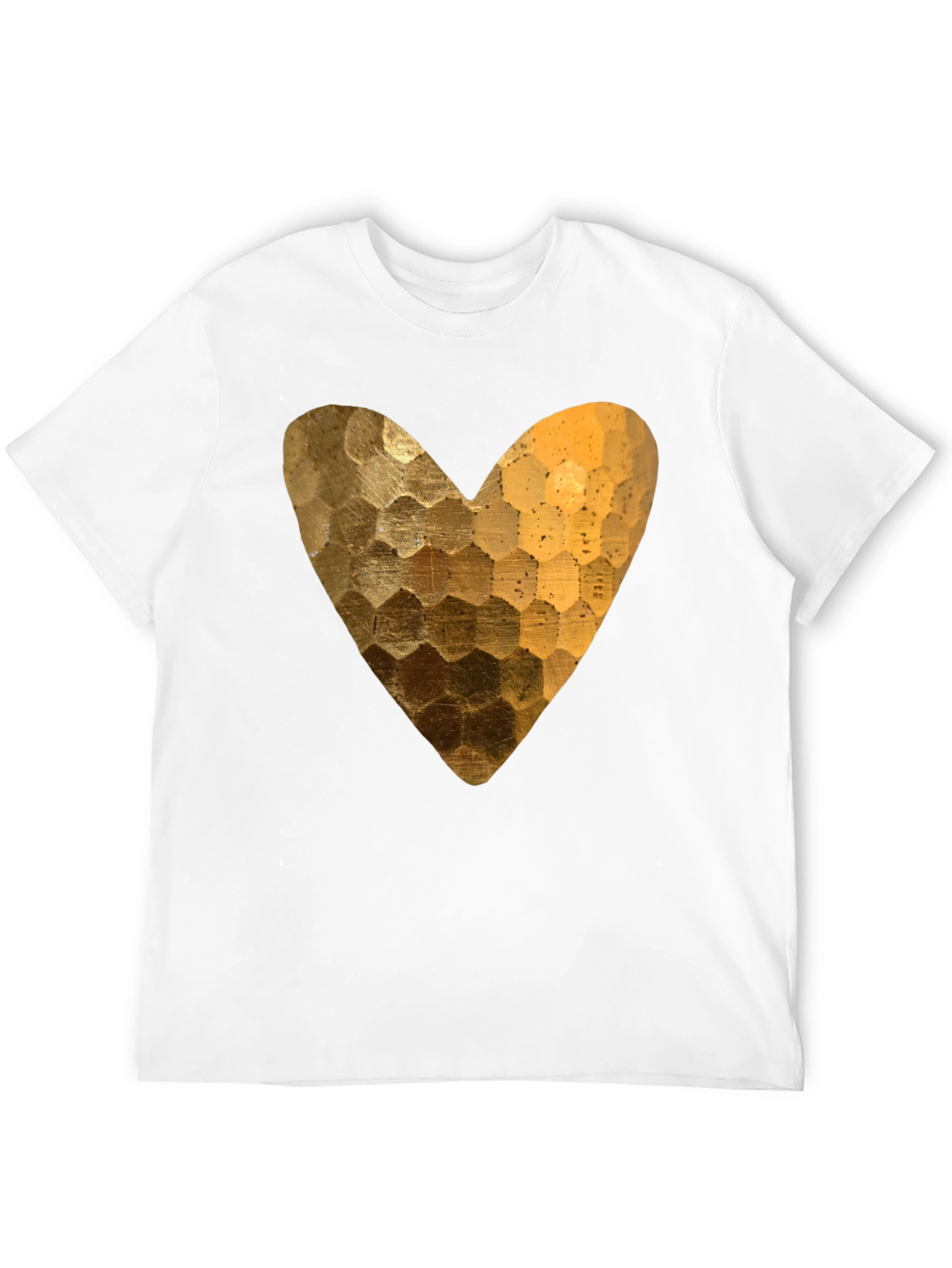 Golden Heart Graphic Black T-Shirt