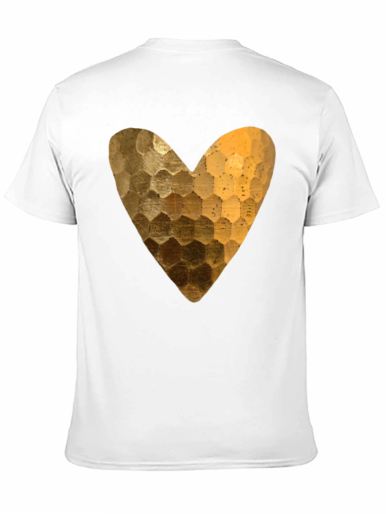 Golden Heart Graphic Black T-Shirt