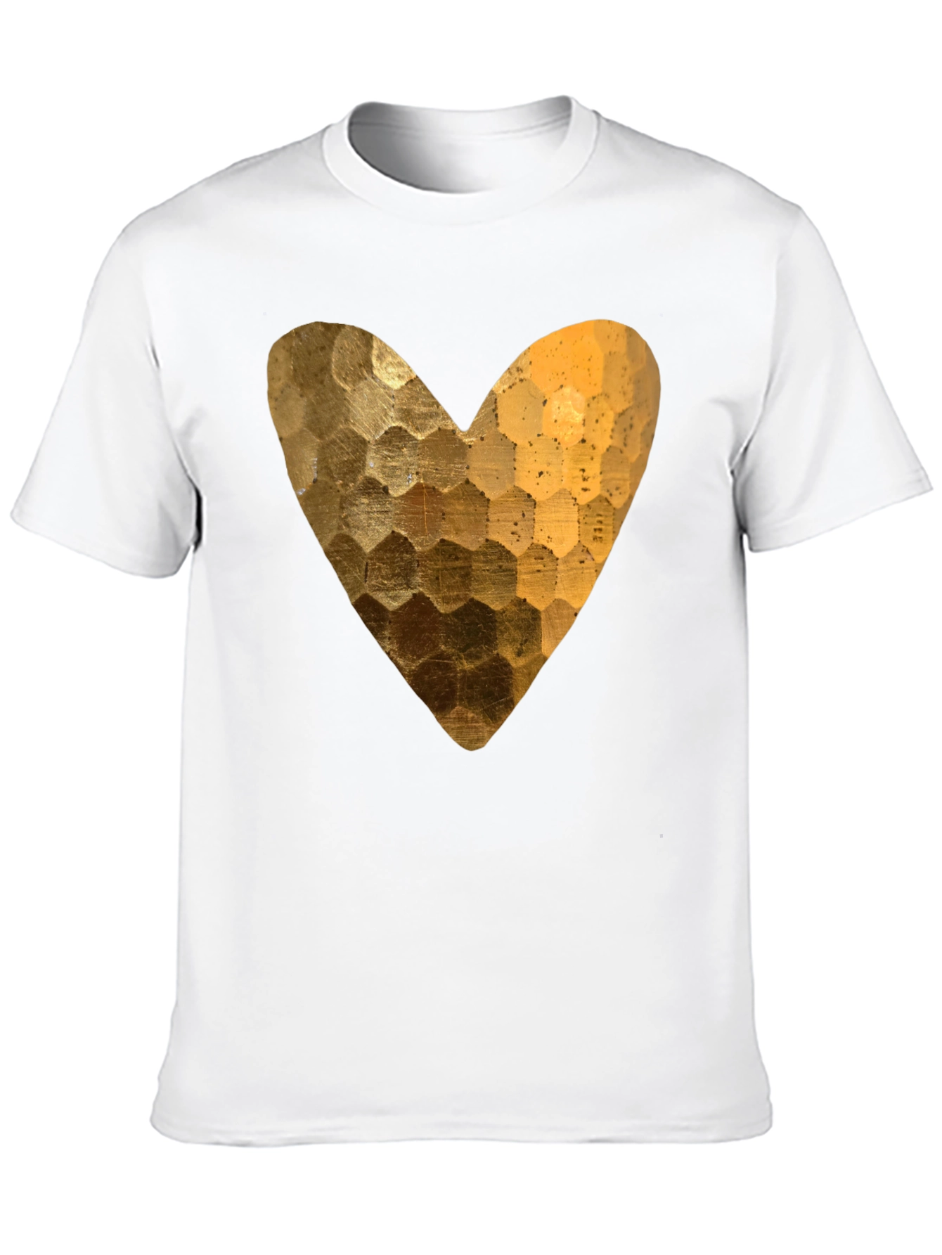 Golden Heart Graphic Black T-Shirt