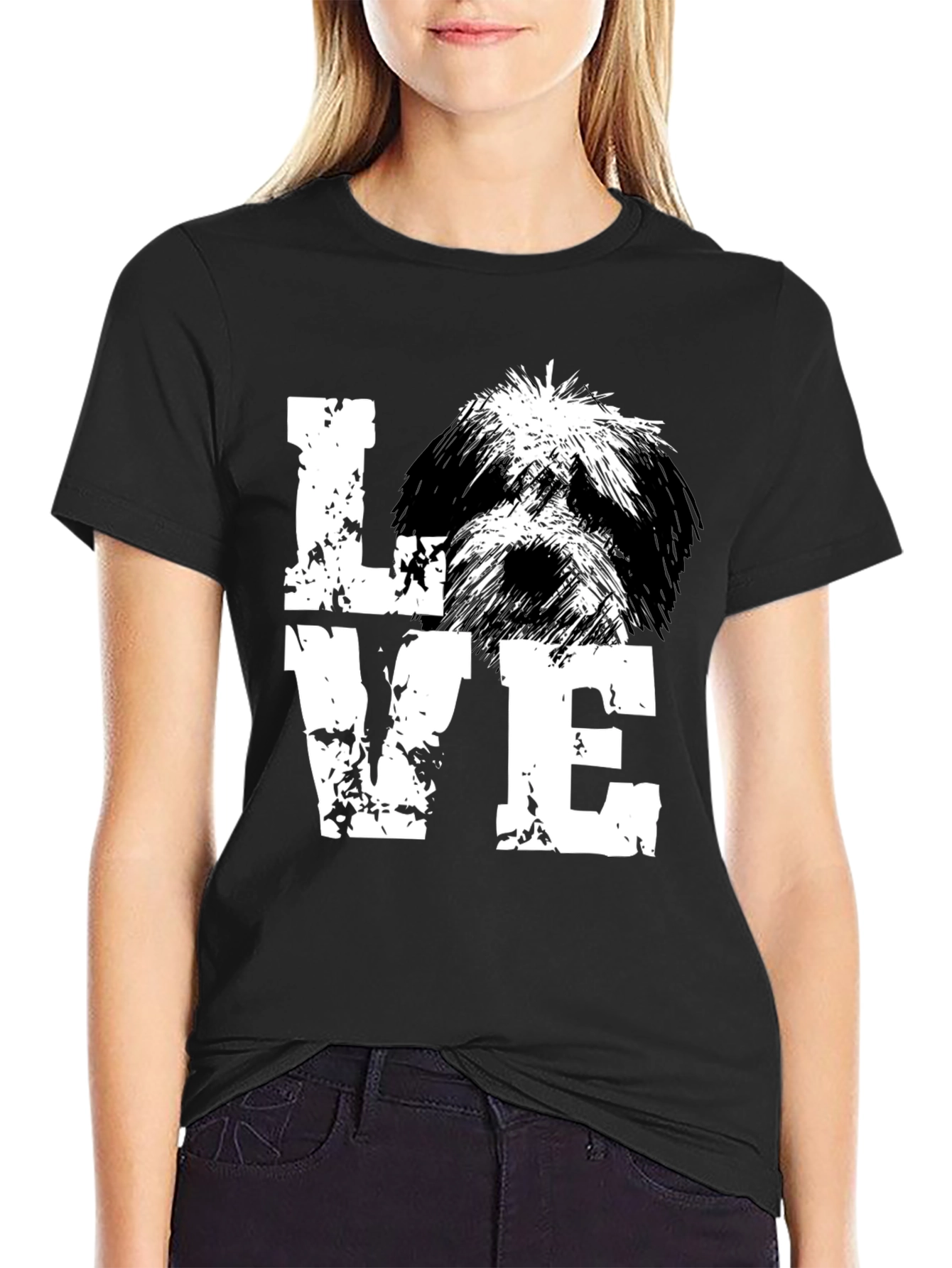Love Shih Tzu Black T-Shirt