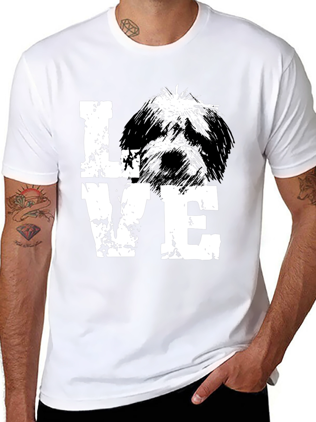 Love Shih Tzu Black T-Shirt