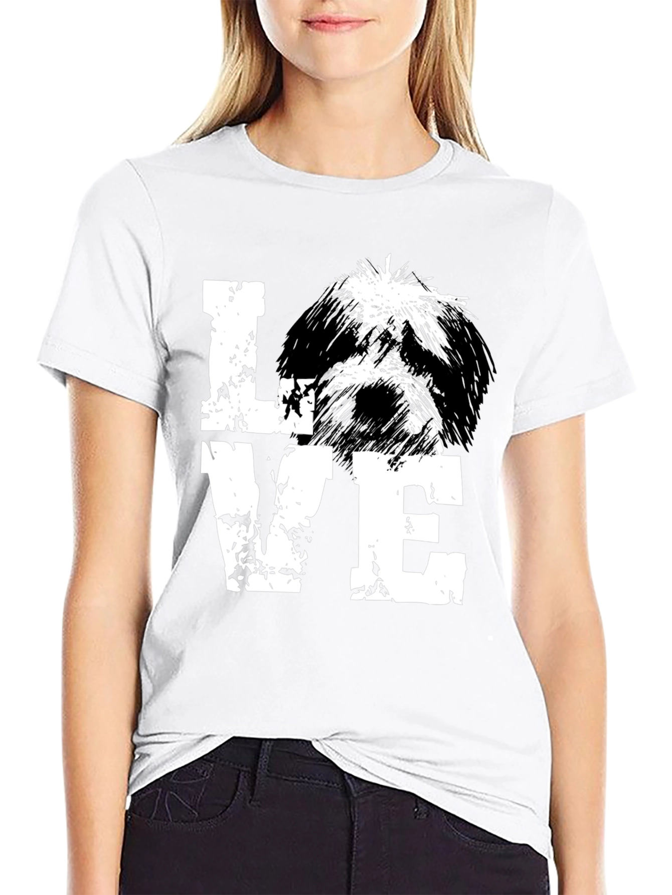 Love Shih Tzu Black T-Shirt