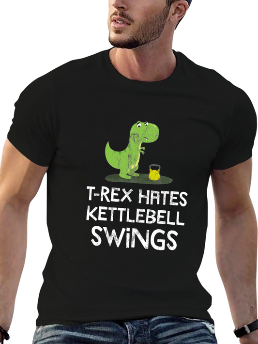 T-Rex Hates Kettlebell Swings Graphic T-Shirt