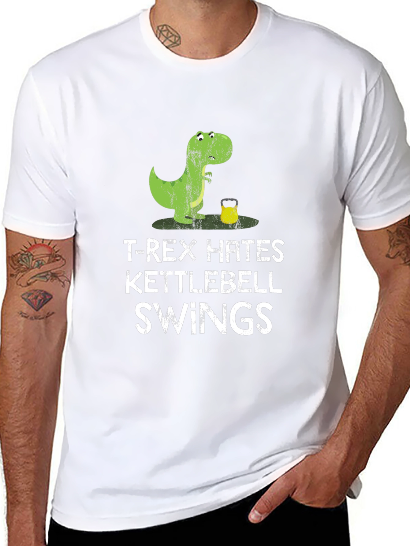 T-Rex Hates Kettlebell Swings Graphic T-Shirt