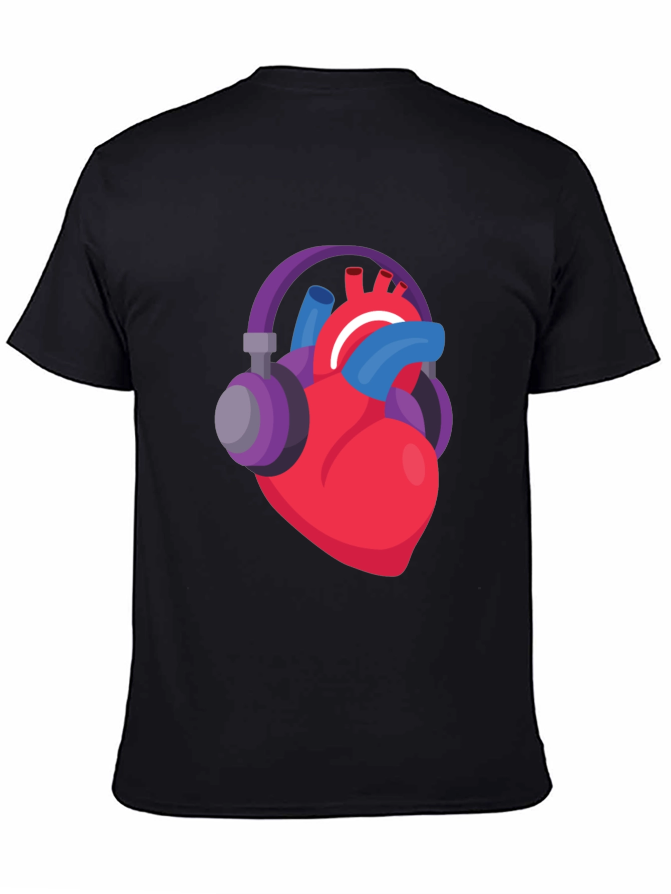 Heartbeat Headphones Graphic Tee - Music Lover Shirt