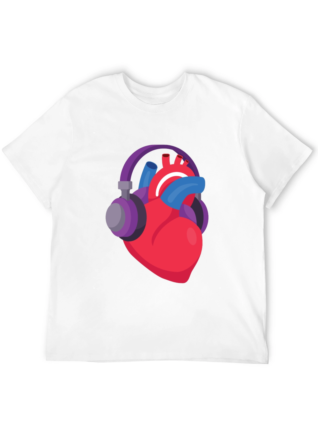 Heartbeat Headphones Graphic Tee - Music Lover Shirt