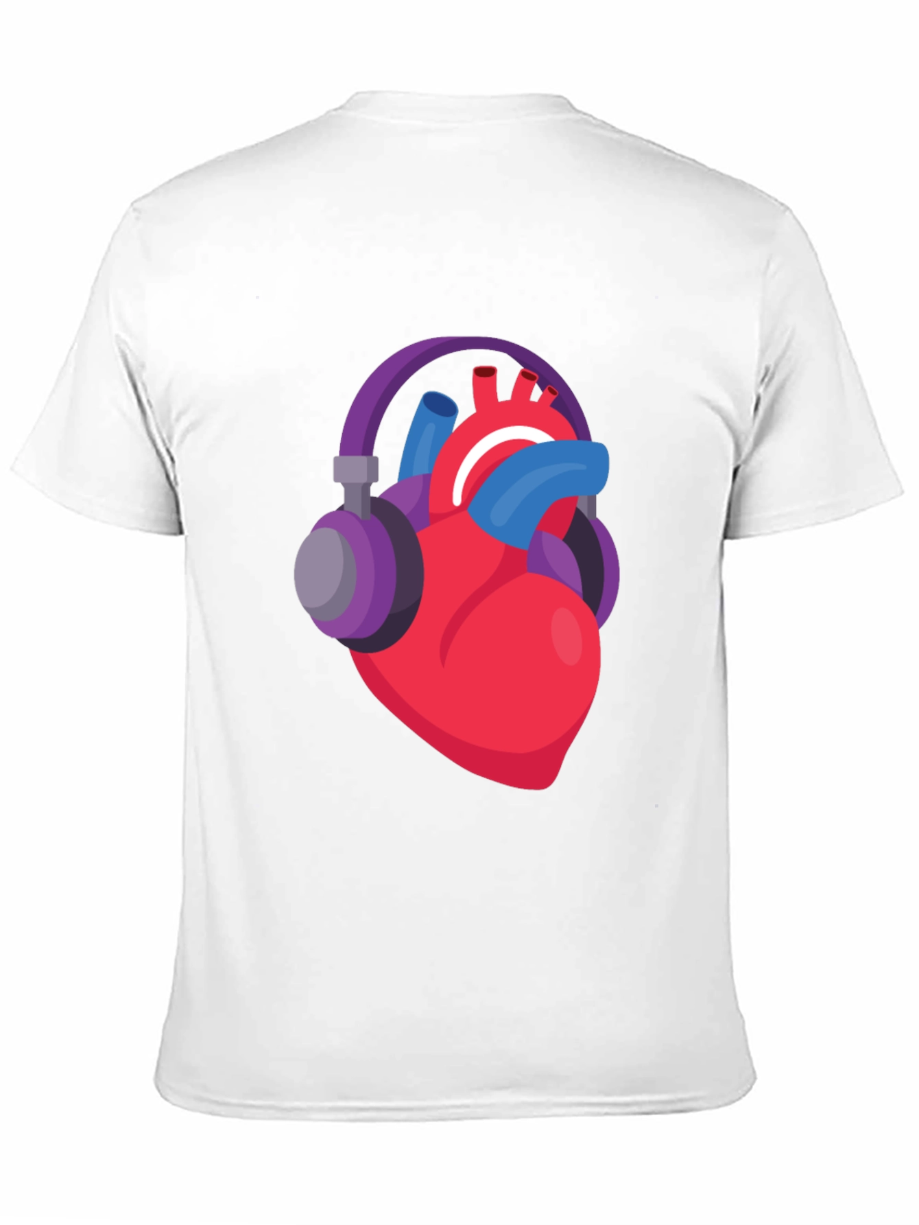 Heartbeat Headphones Graphic Tee - Music Lover Shirt