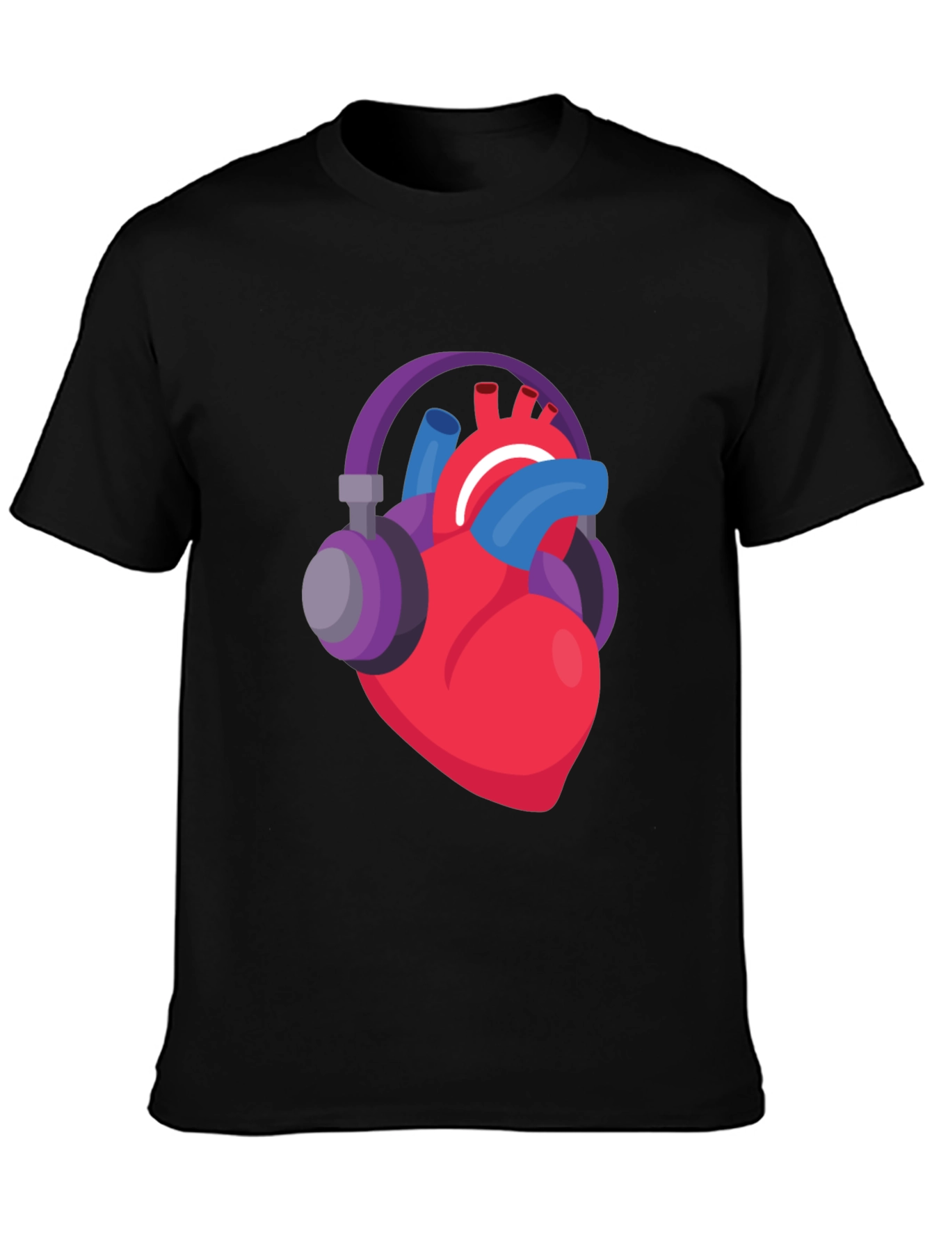 Heartbeat Headphones Graphic Tee - Music Lover Shirt