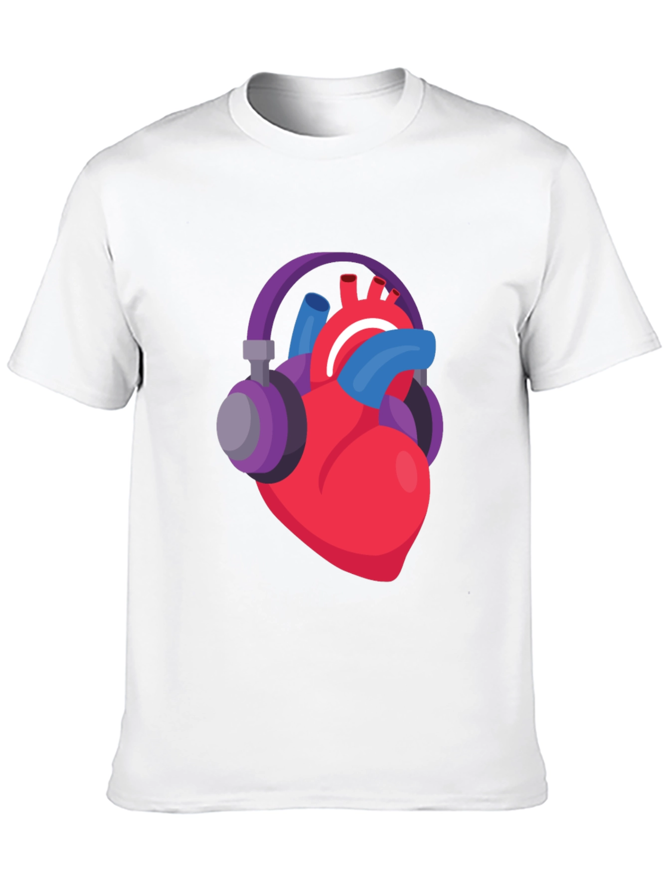 Heartbeat Headphones Graphic Tee - Music Lover Shirt