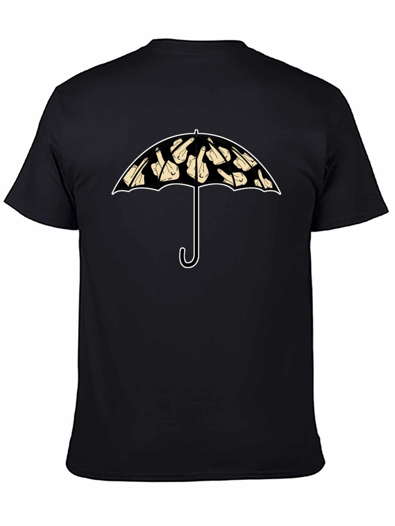 Humorous Umbrella Graphic Tee - Black