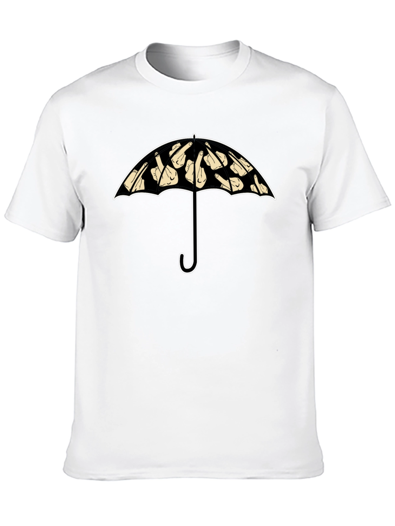 Humorous Umbrella Graphic Tee - Black