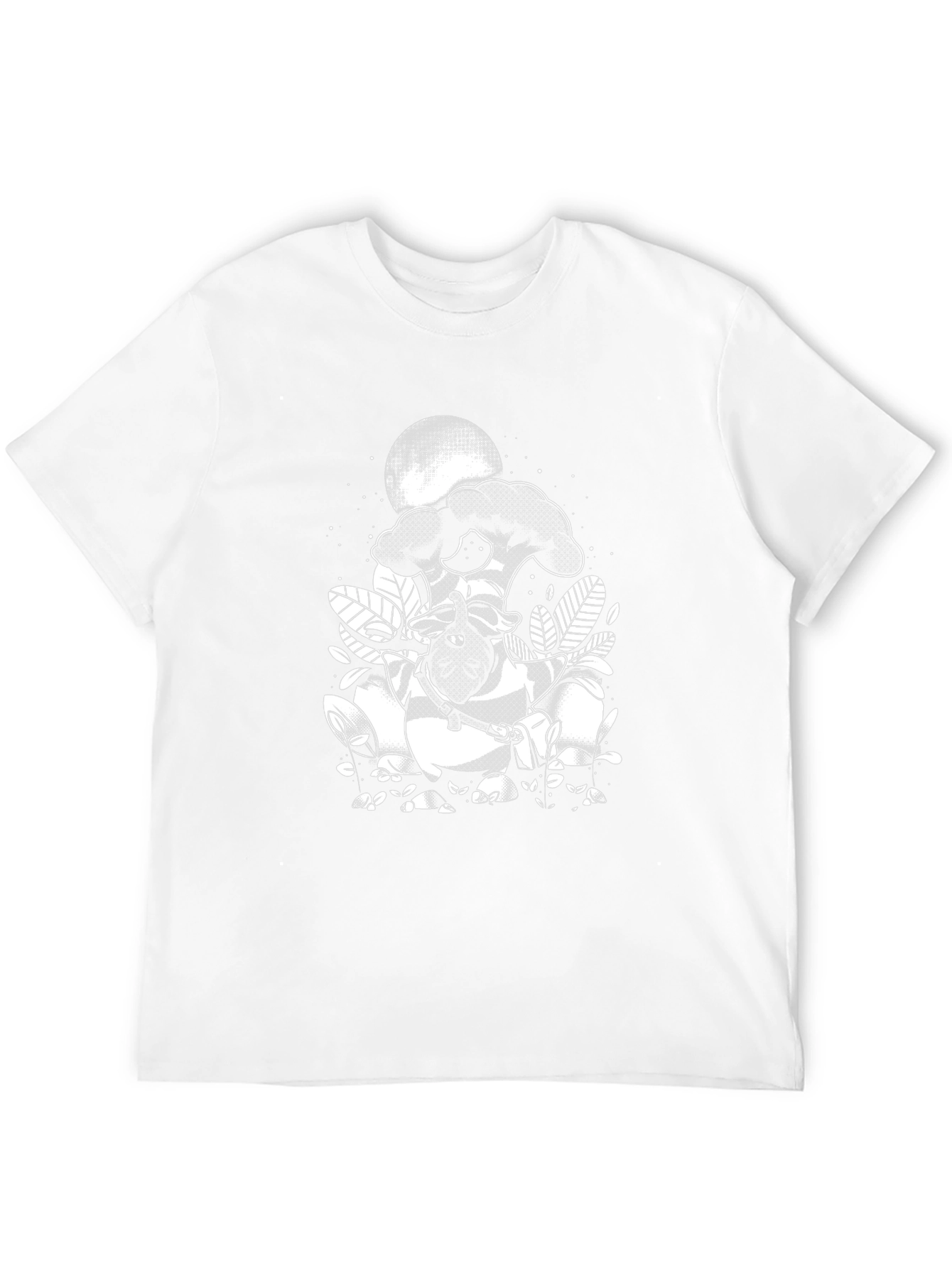 Black Graphic Tee: Raccoon Moon