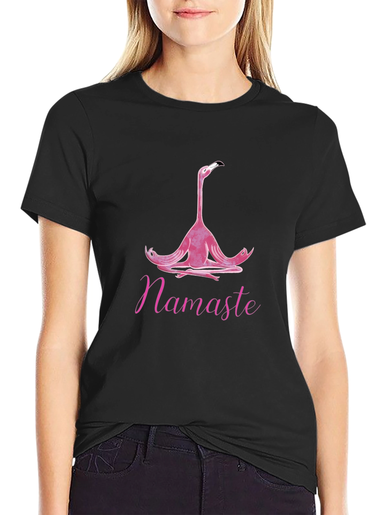 Meditating Flamingo T-Shirt - Namaste Yoga Tee