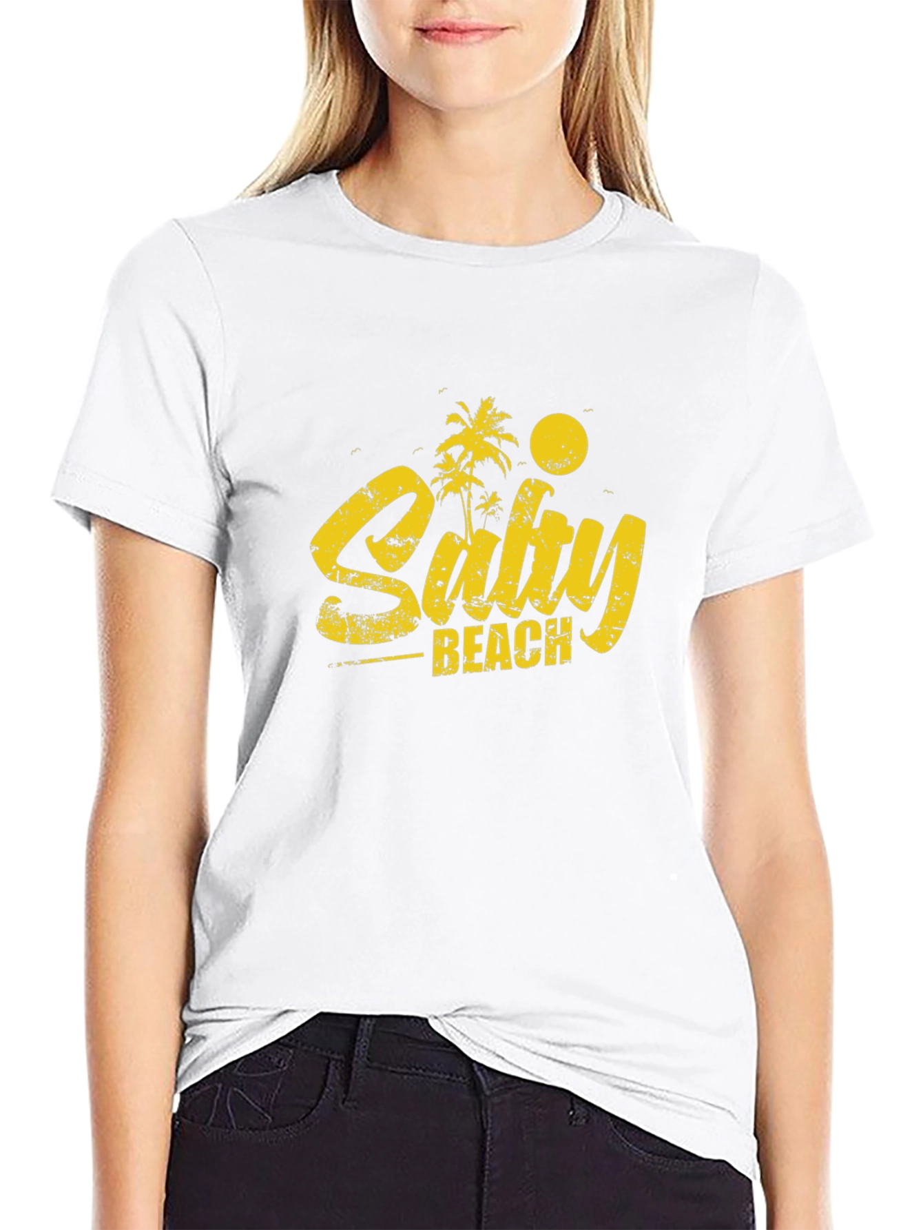 Salty Beach Graphic Tee - Black
