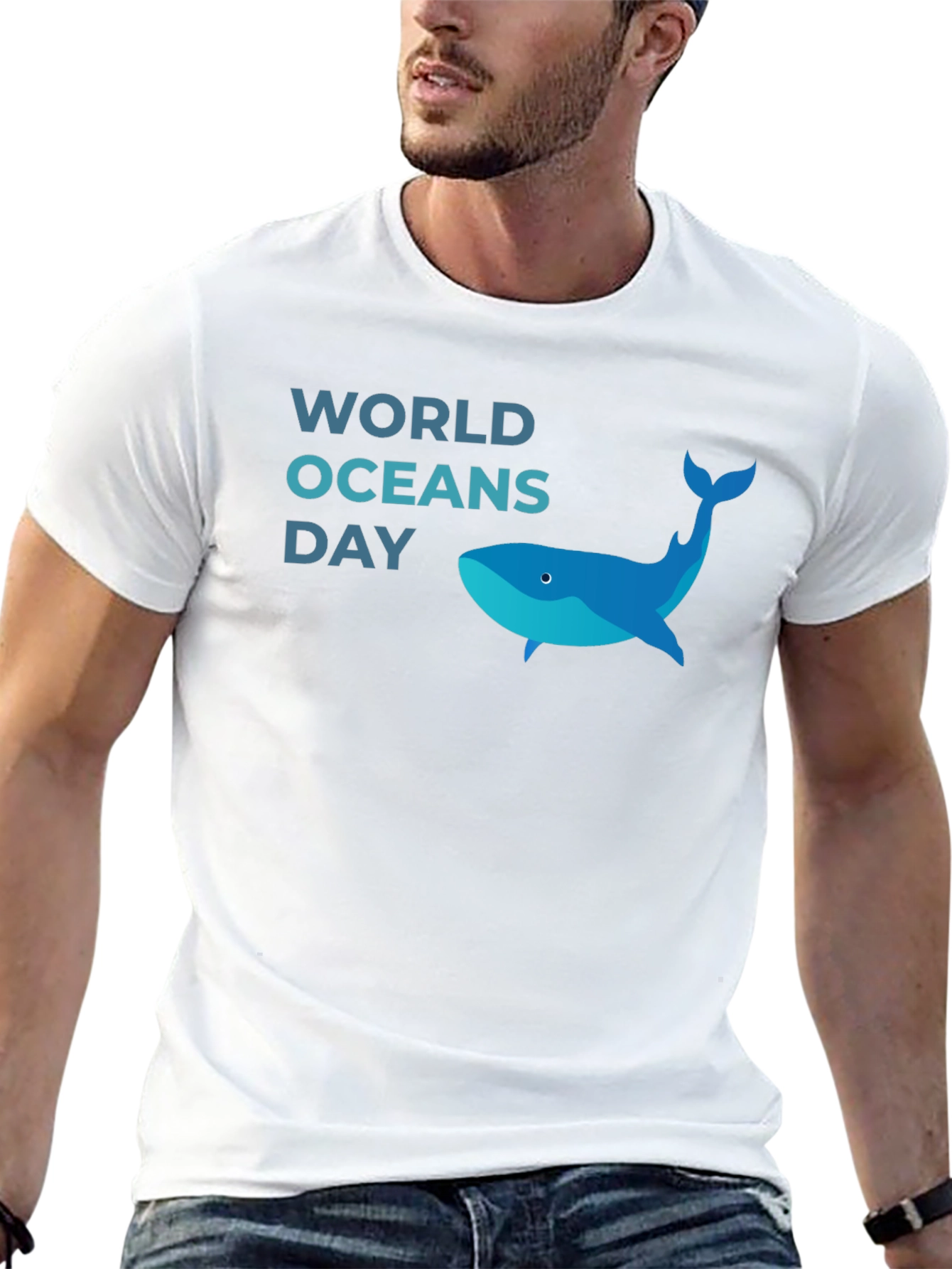 World Oceans Day Whale Graphic Tee - Black
